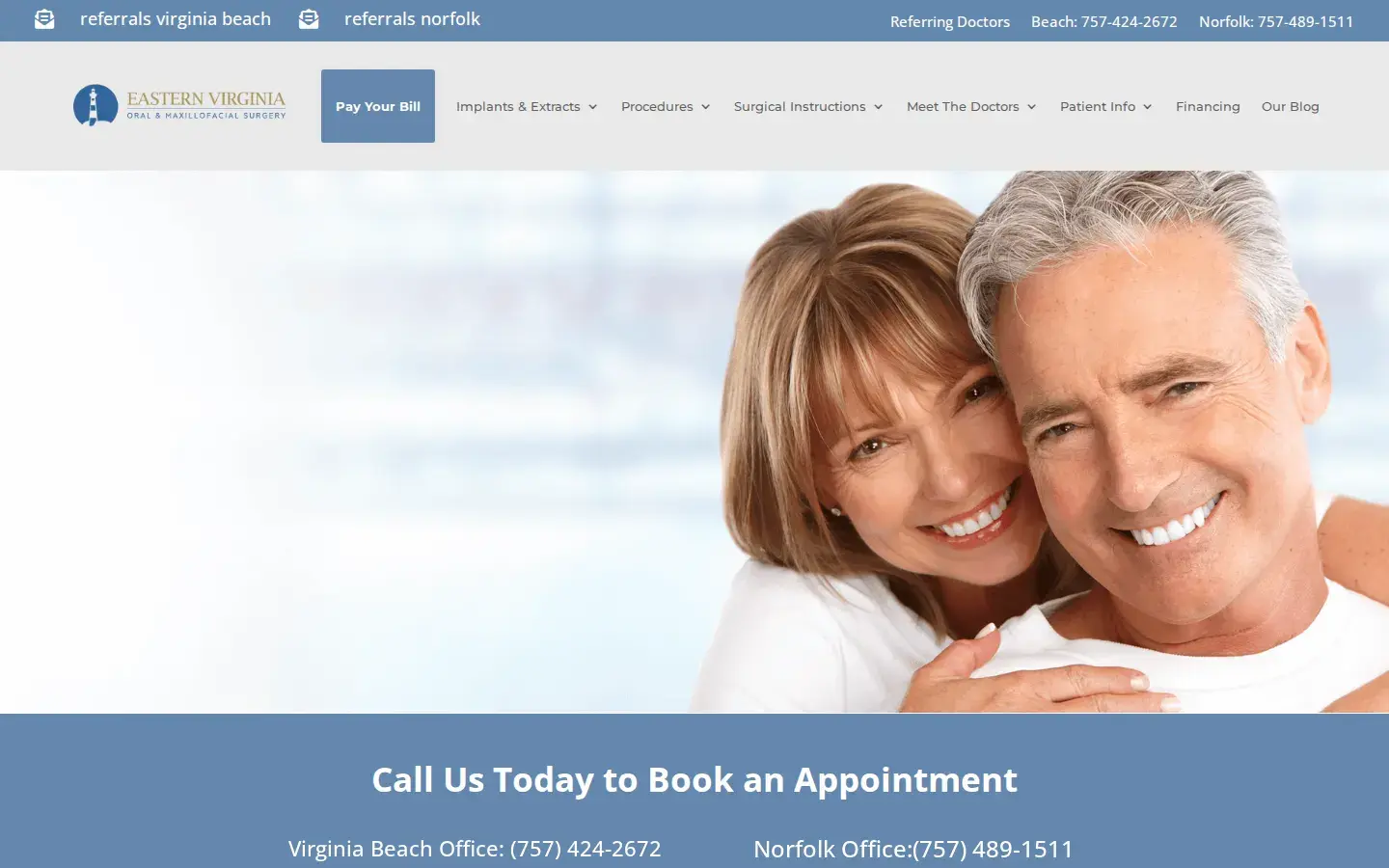 Homepage preview of Eastern Virginia Oral & Maxillofacial Surgery