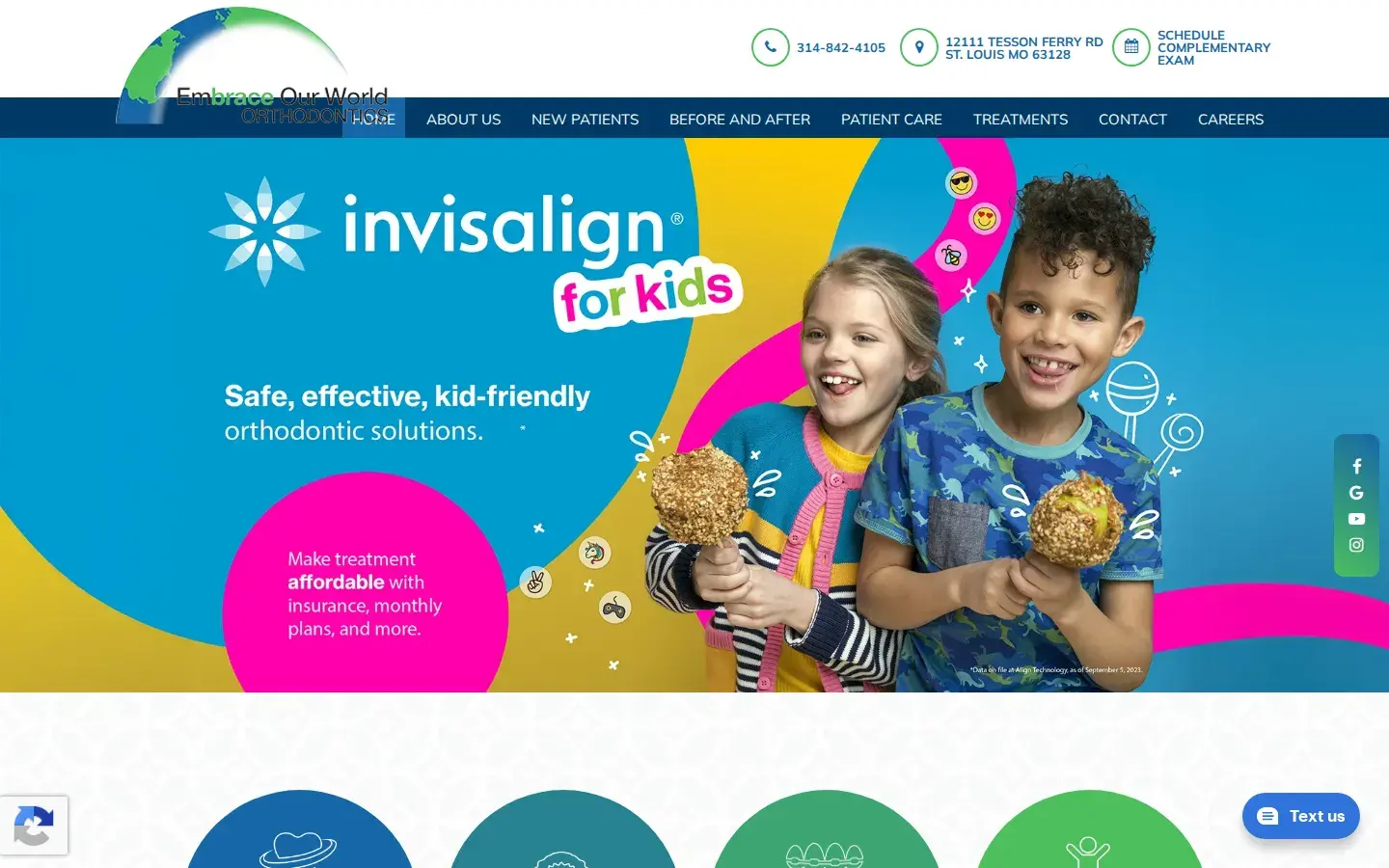 Homepage preview of Embrace Our World Orthodontics
