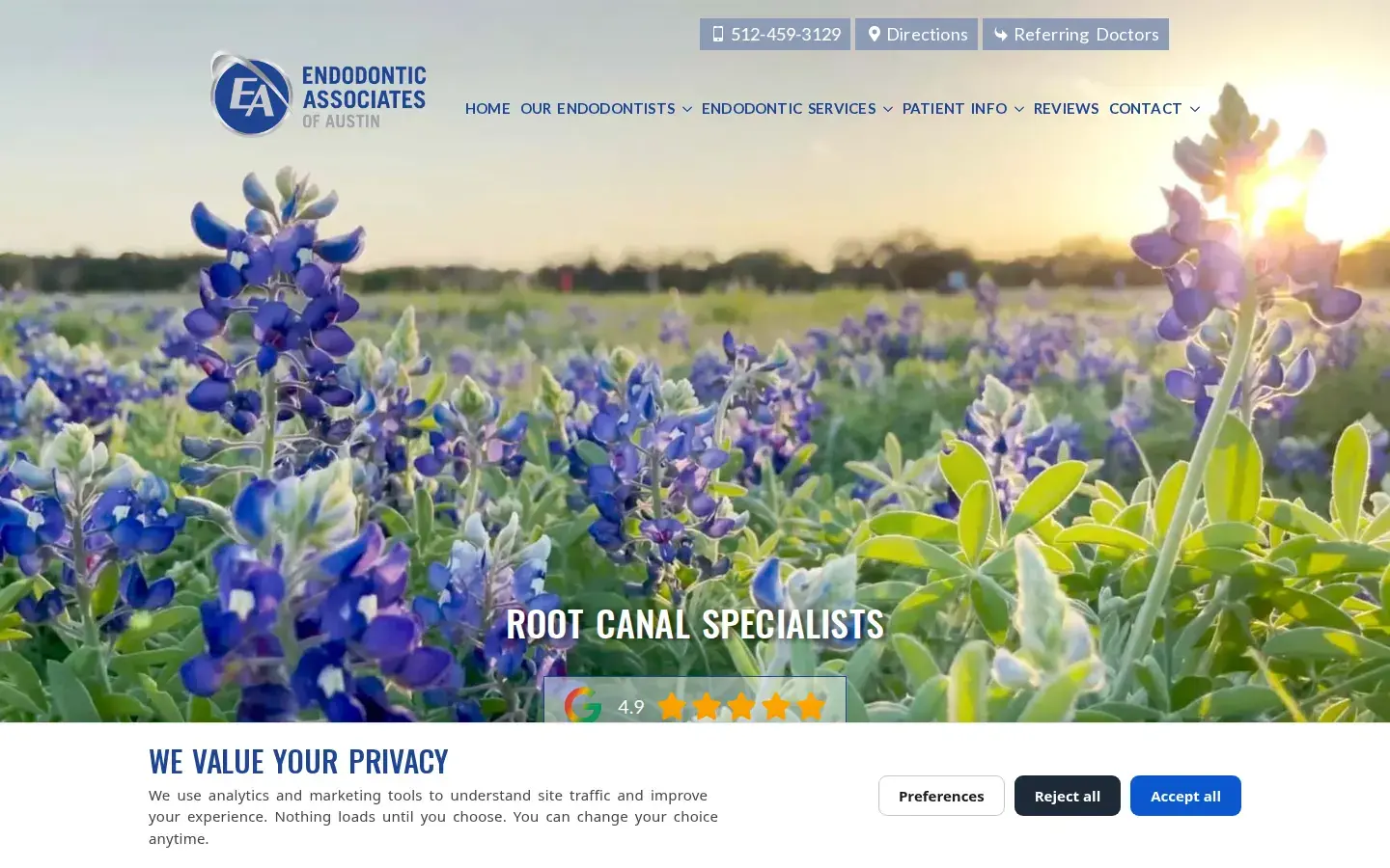 Homepage preview of Endodontic Associates of Austin