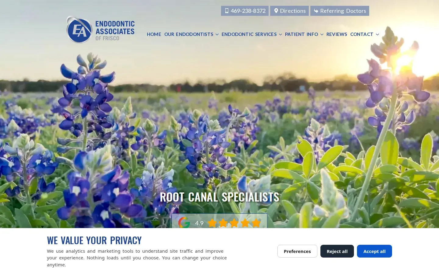 Homepage preview of Endodontic Associates of Frisco