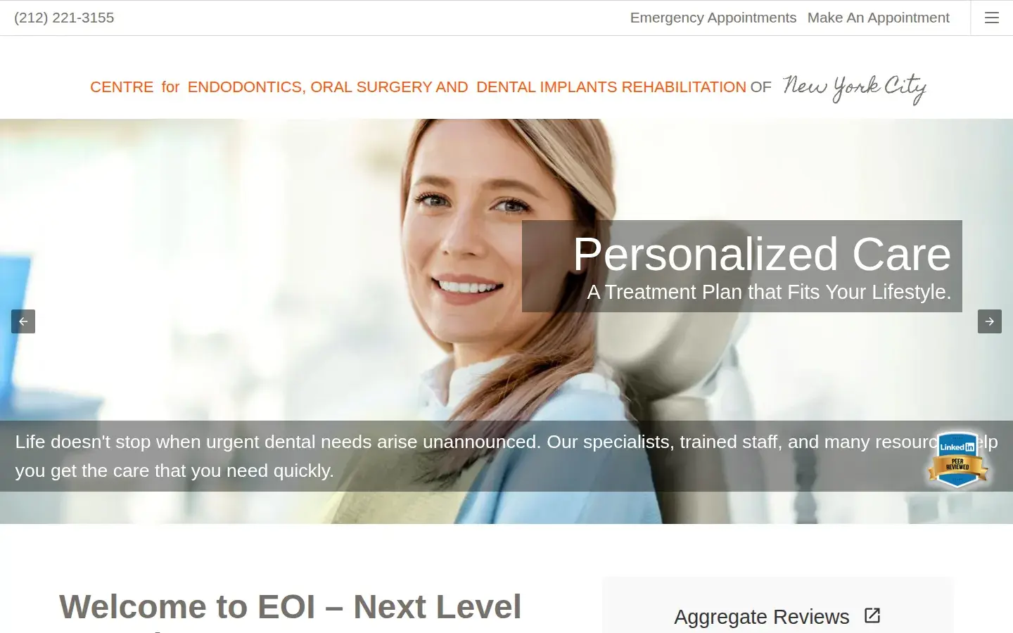 Homepage preview of EOI-NYC Centre for Endodontics