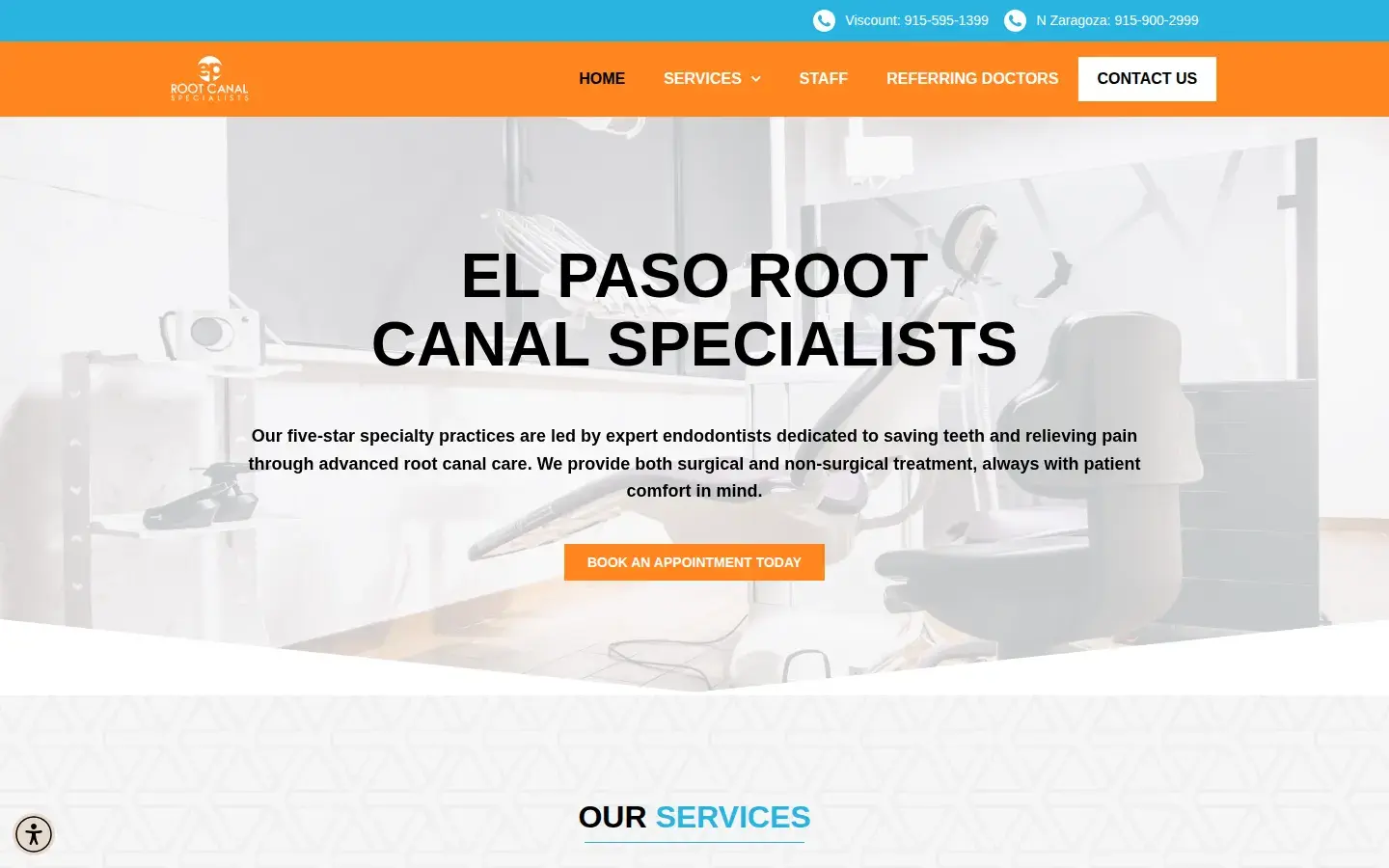 Homepage preview of EP Root Canal Specialists