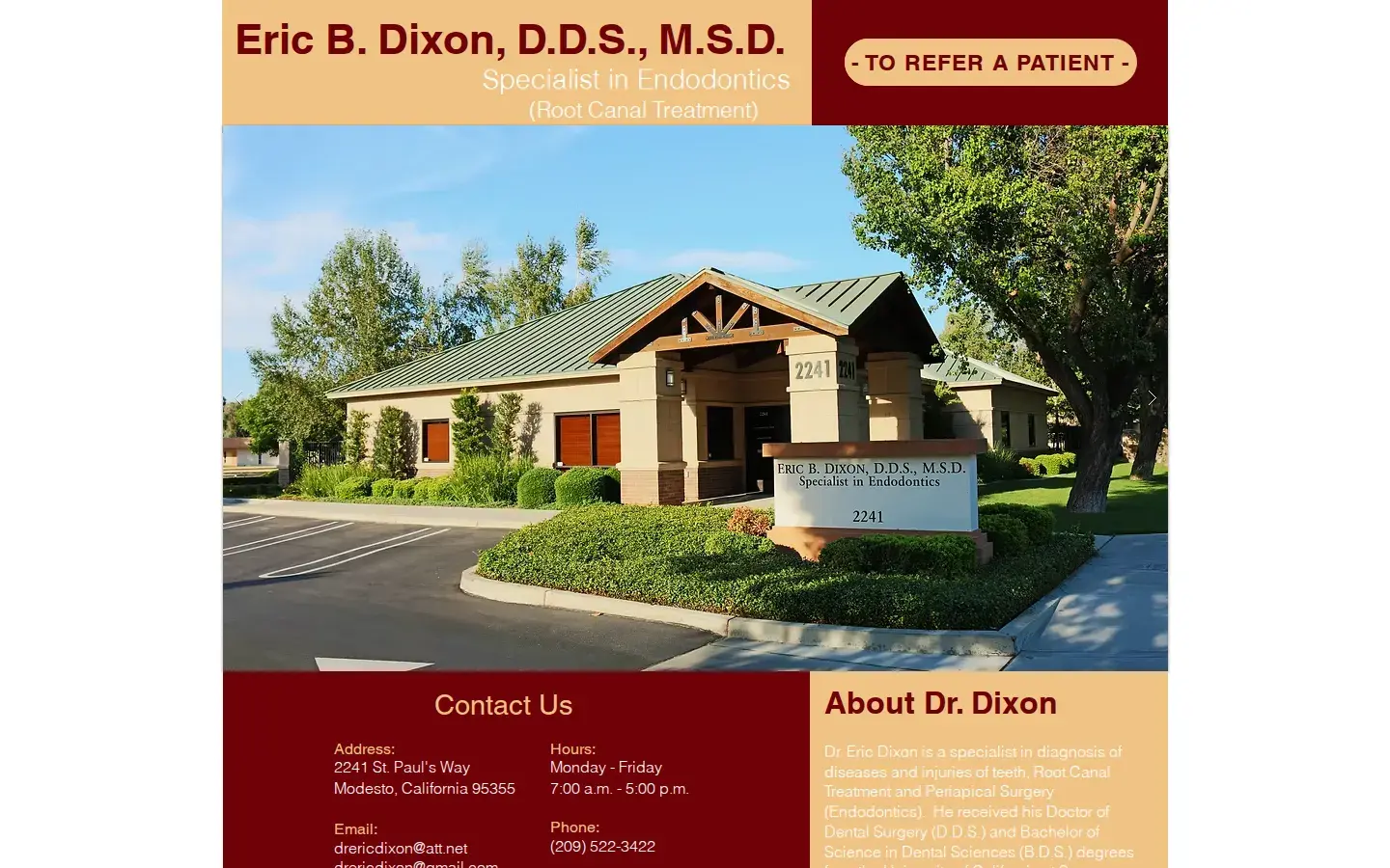Homepage preview of Eric B. Dixon, D.D.S., M.S.D.