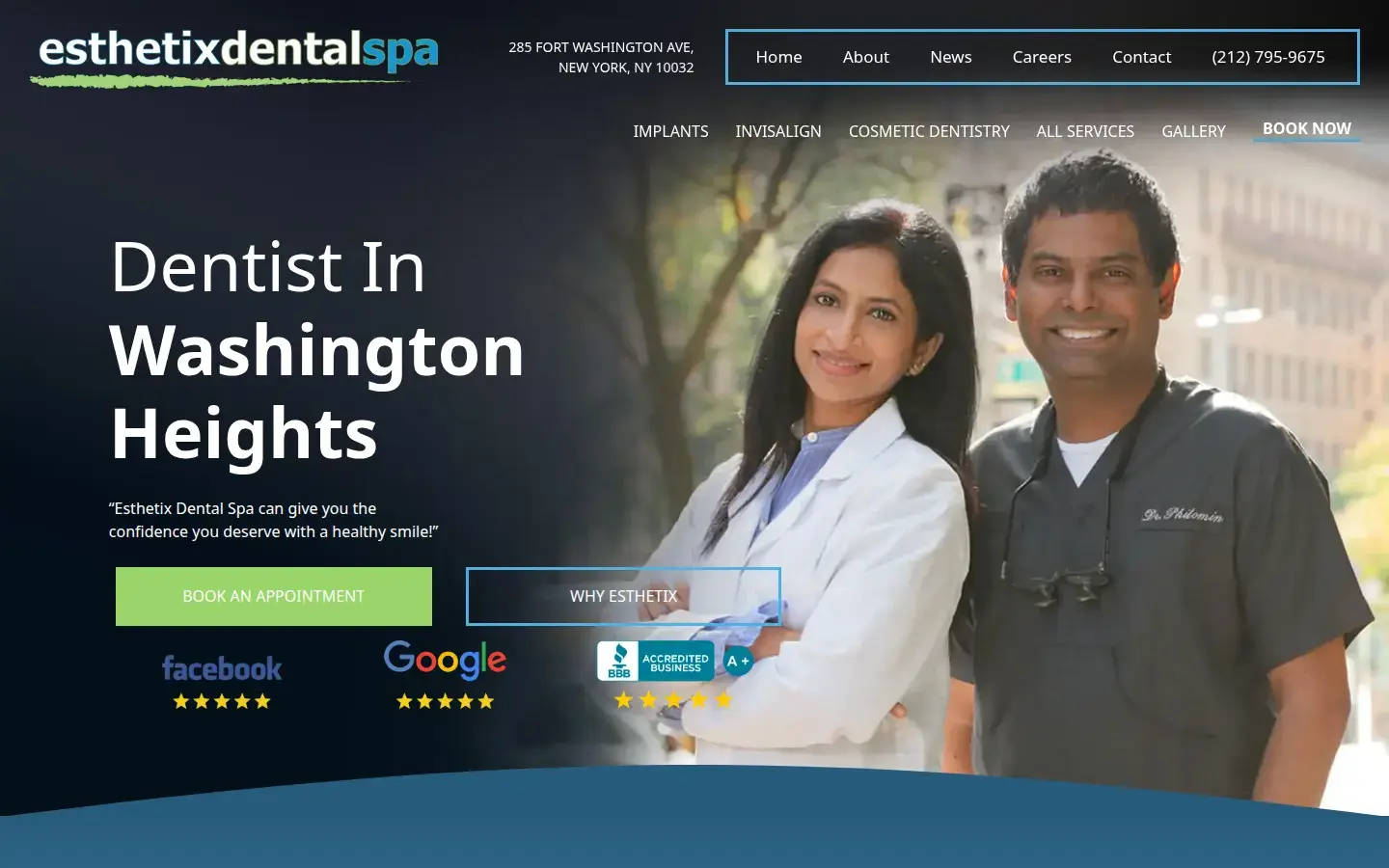 Homepage preview of Esthetix Dental Spa
