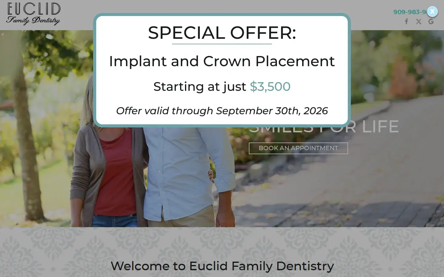 Homepage preview of Euclid Family Dentistry