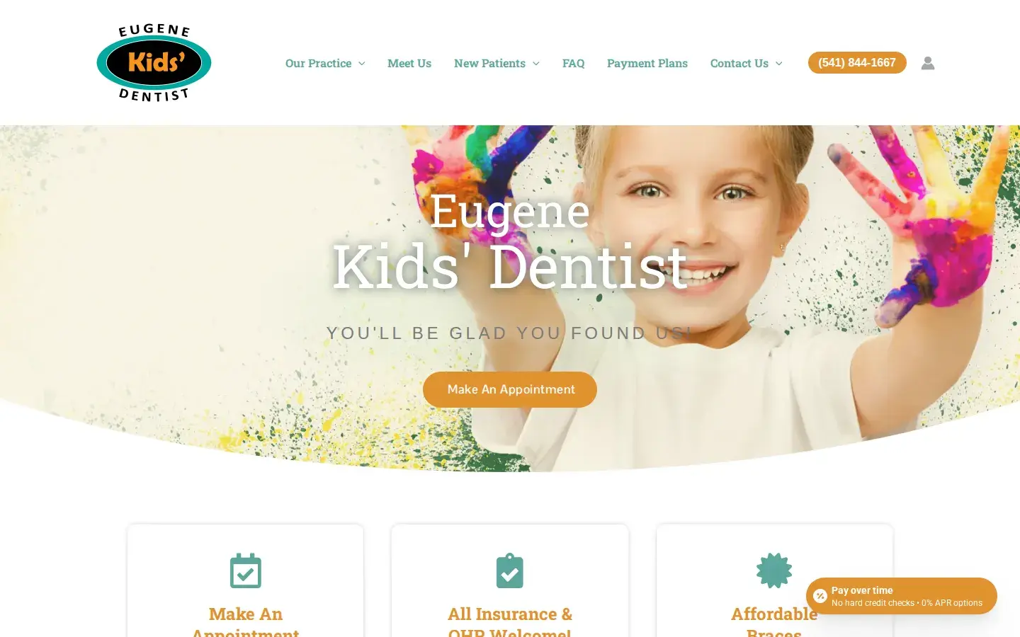 Homepage preview of Eugene Kids’ Dentist