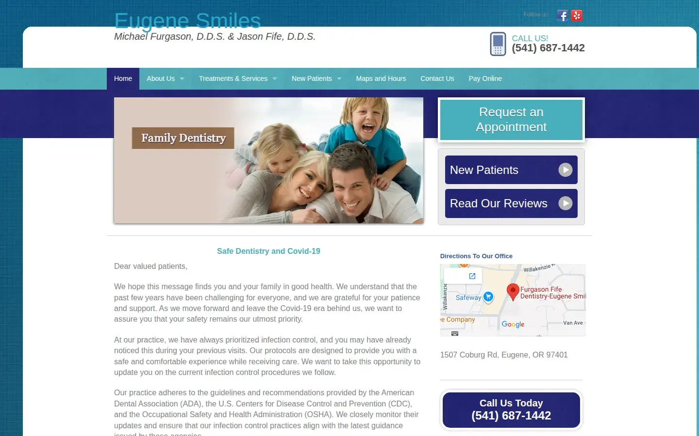 Homepage preview of Eugene Smiles