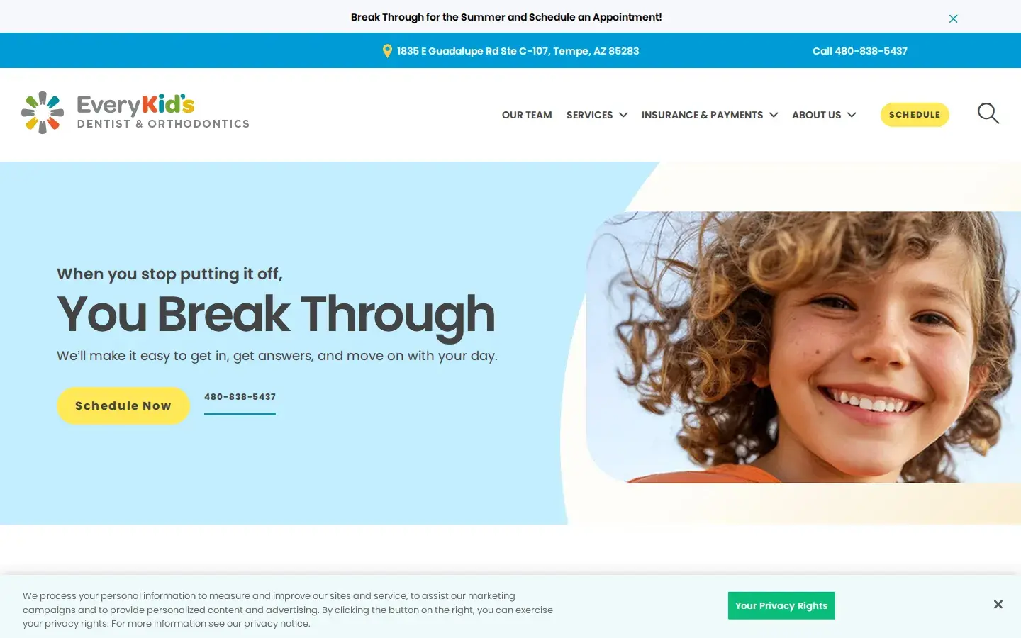 Homepage preview of Every Kid’s Dentist & Orthodontics