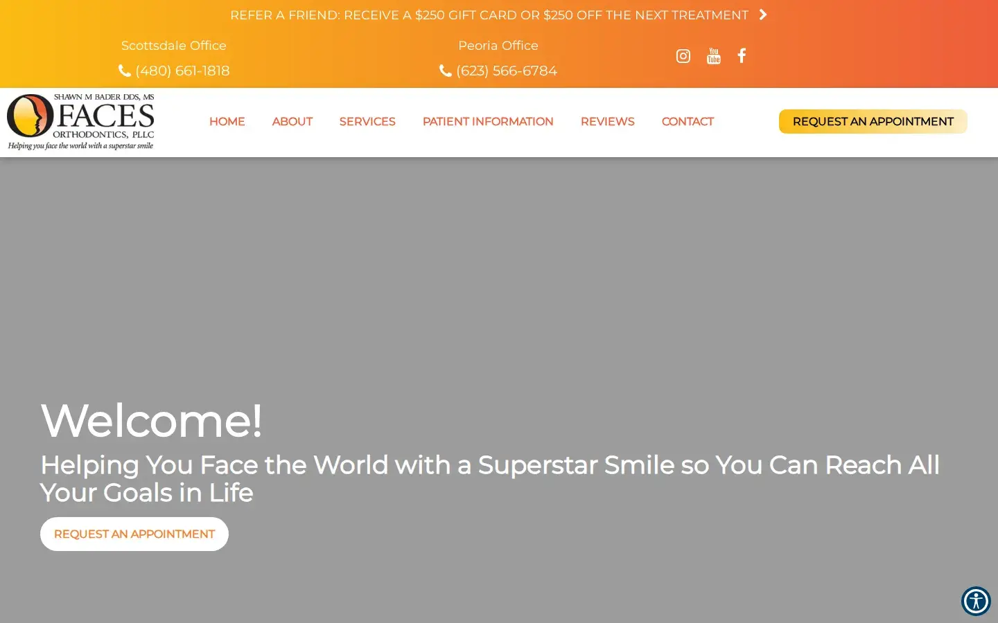 Homepage preview of Faces Orthodontics