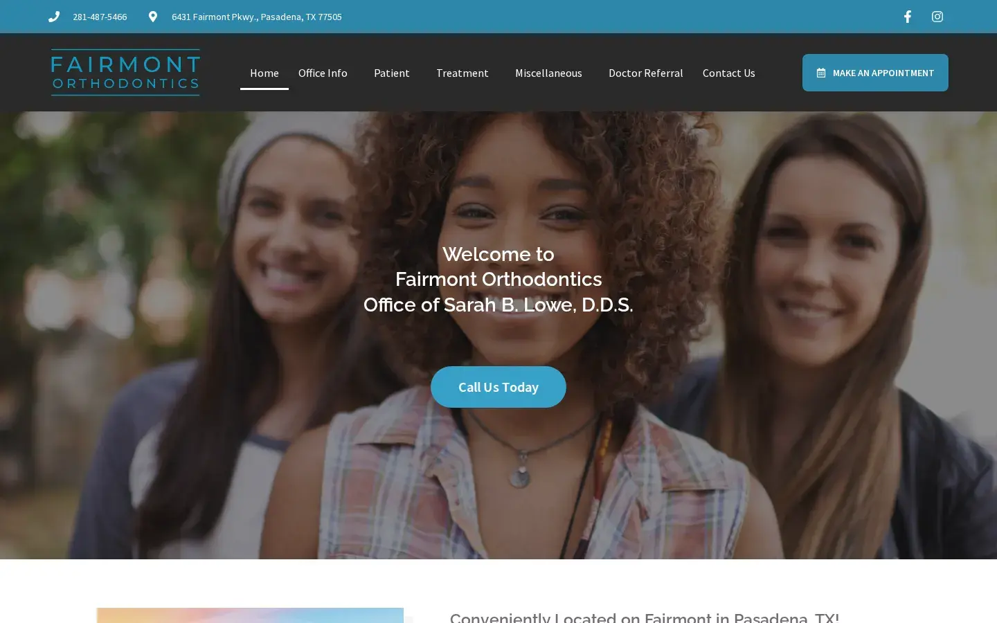 Homepage preview of Fairmont Orthodontics
