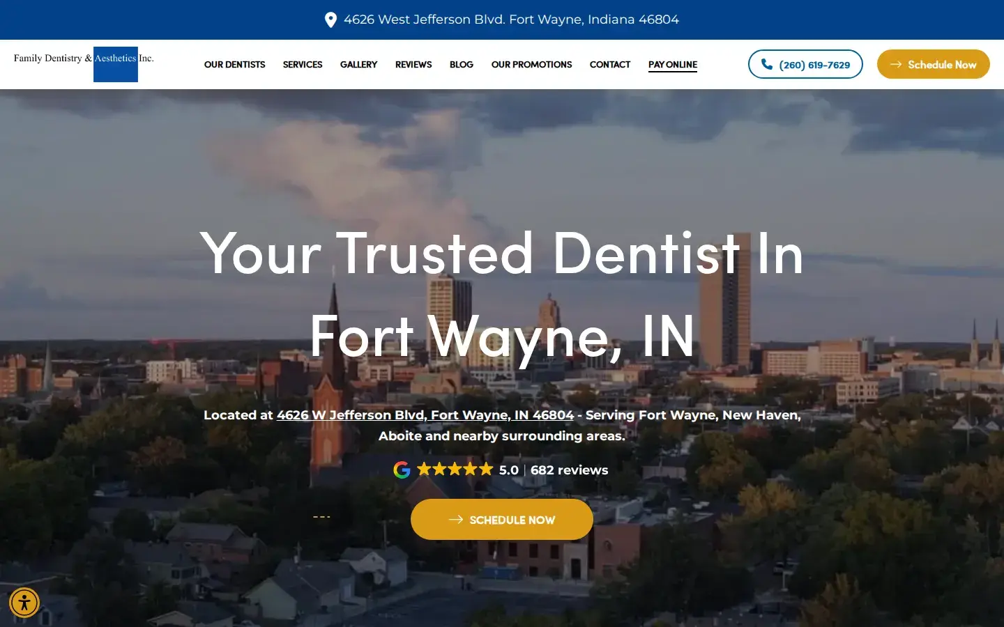 Homepage preview of Family Dentistry & Aesthetics – Fort Wayne