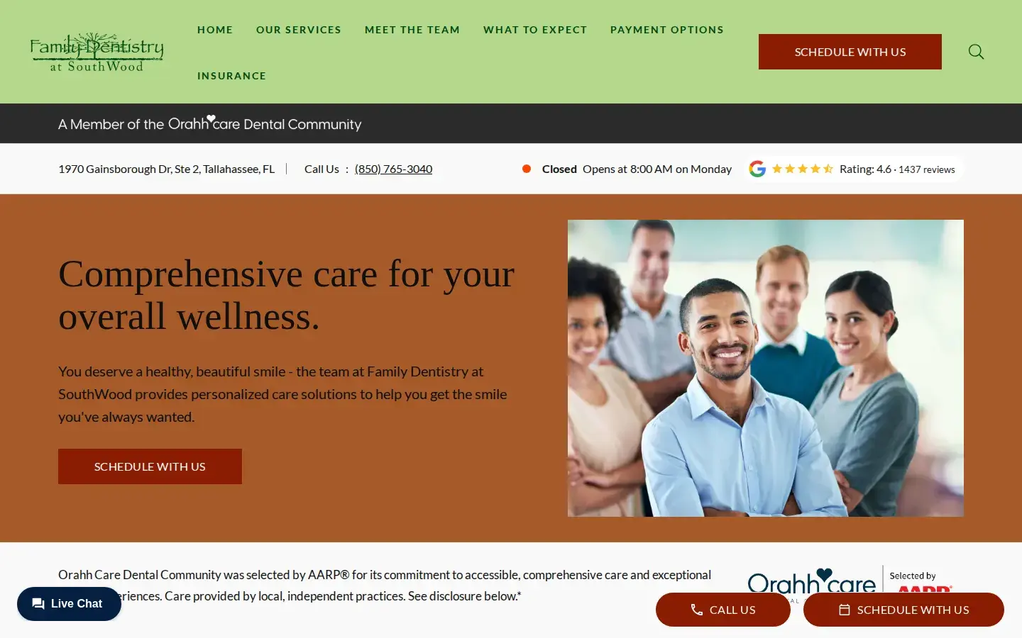 Homepage preview of Family Dentistry at SouthWood