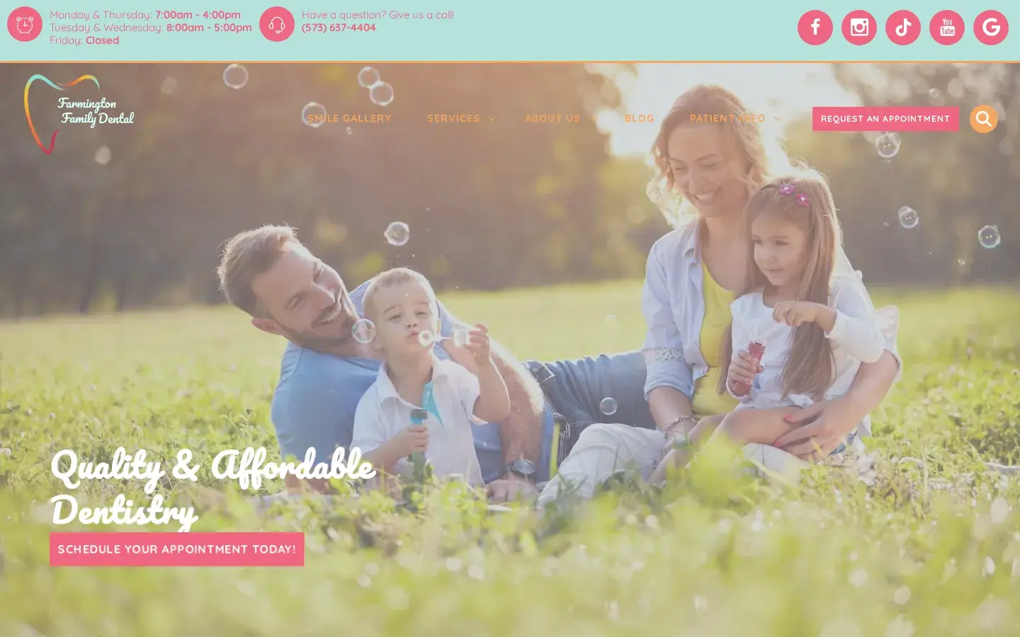 Homepage preview of Farmington Family Dental