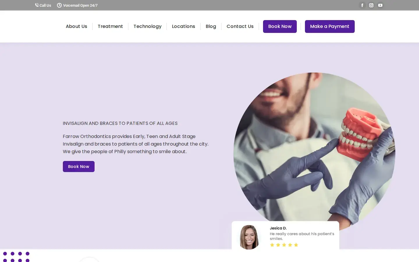 Homepage preview of Farrow Orthodontics