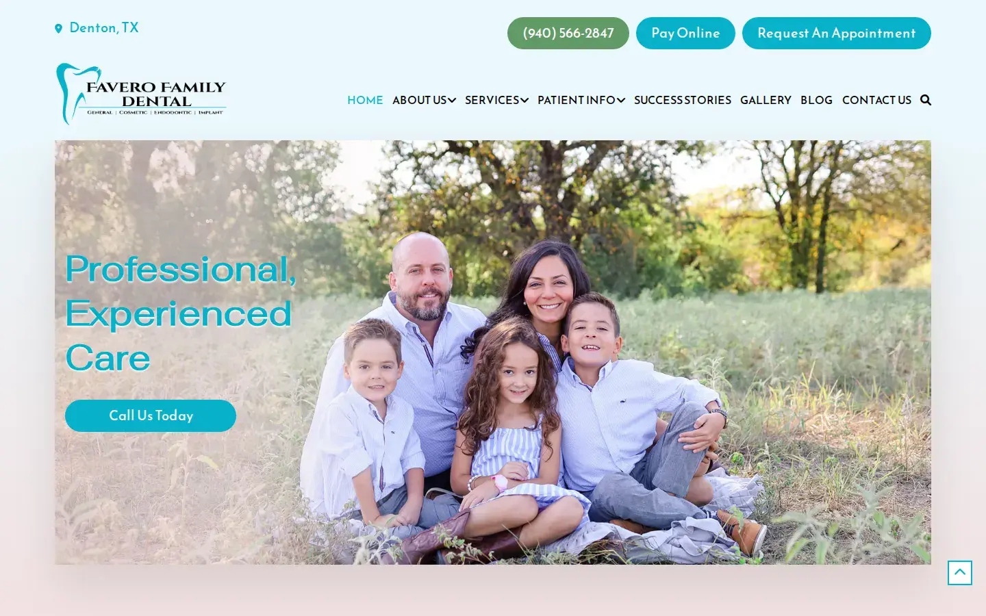 Homepage preview of Favero Family Dental