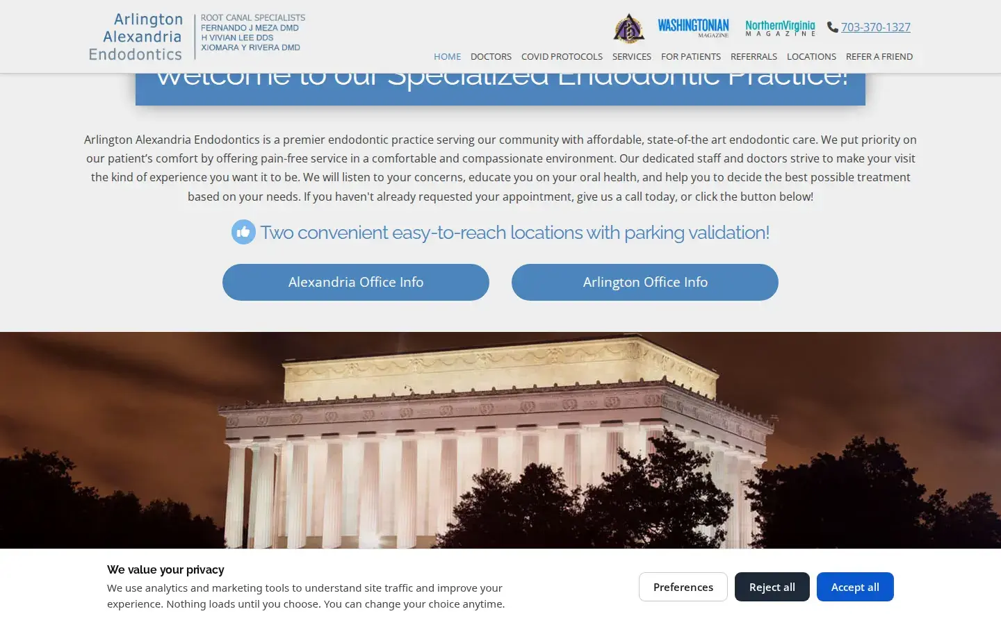 Homepage preview of Fernando J. Meza DMD
