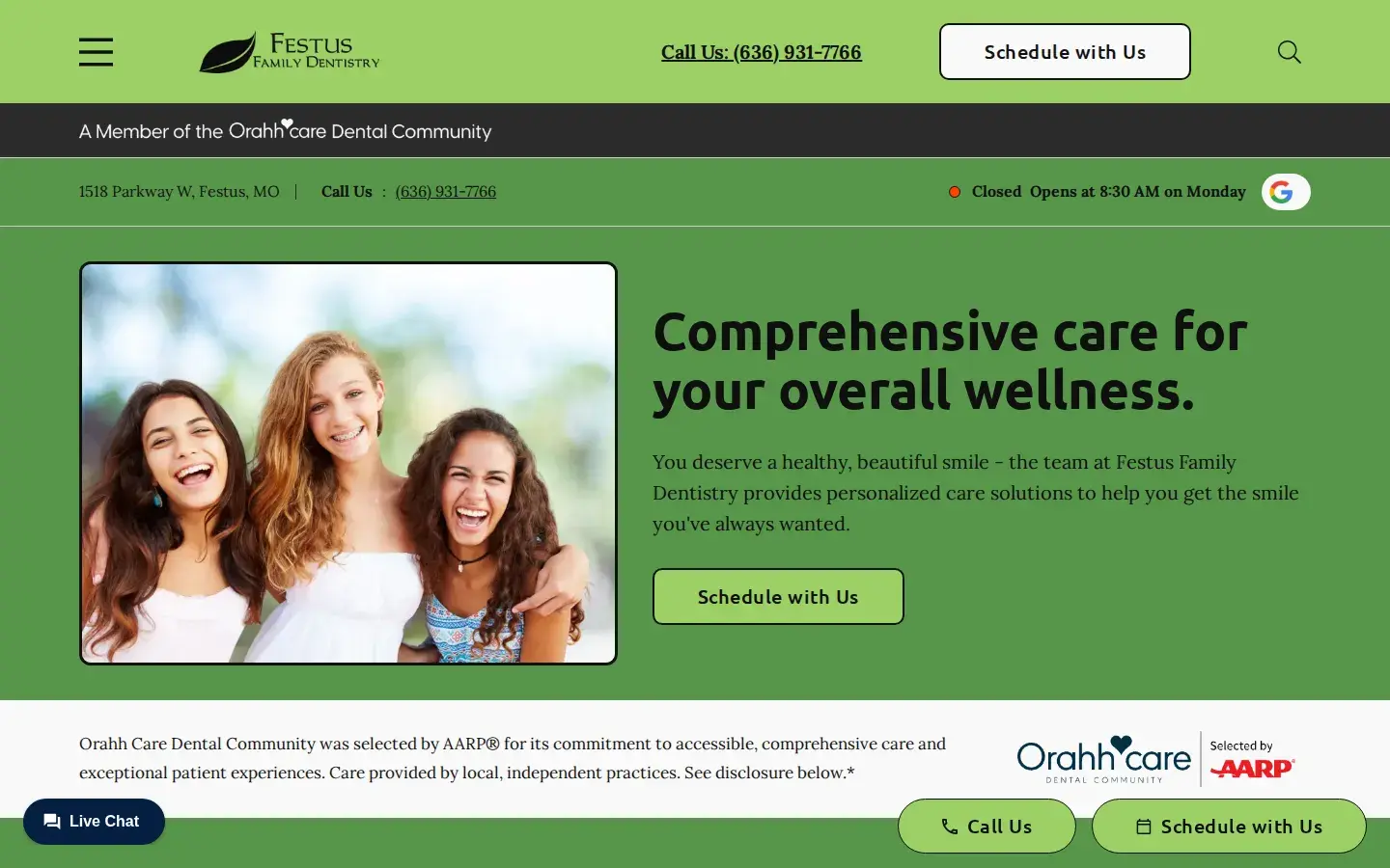 Homepage preview of Festus Family Dentistry
