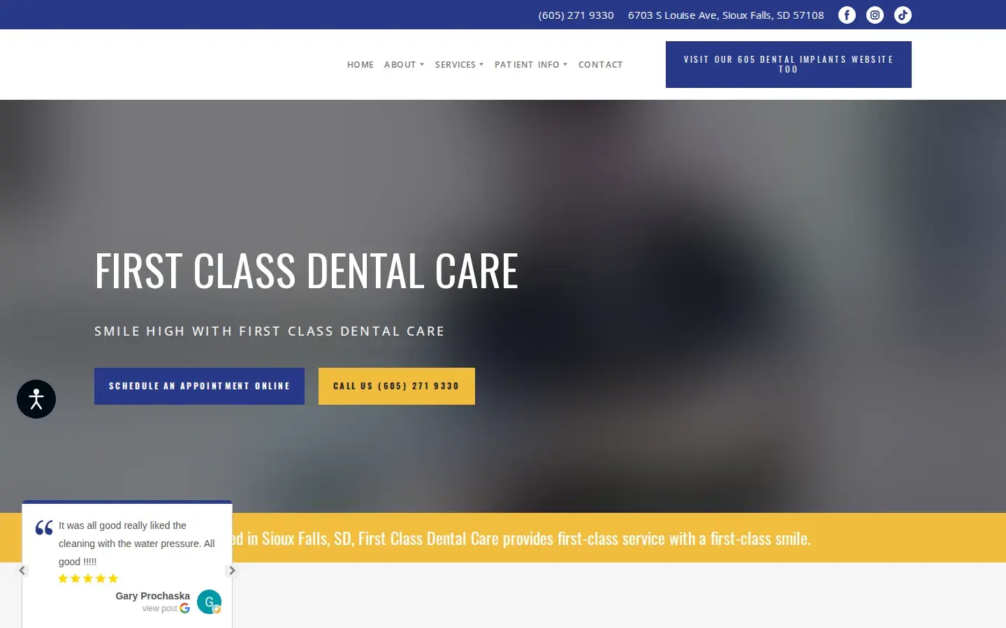 Homepage preview of First Class Dental Care