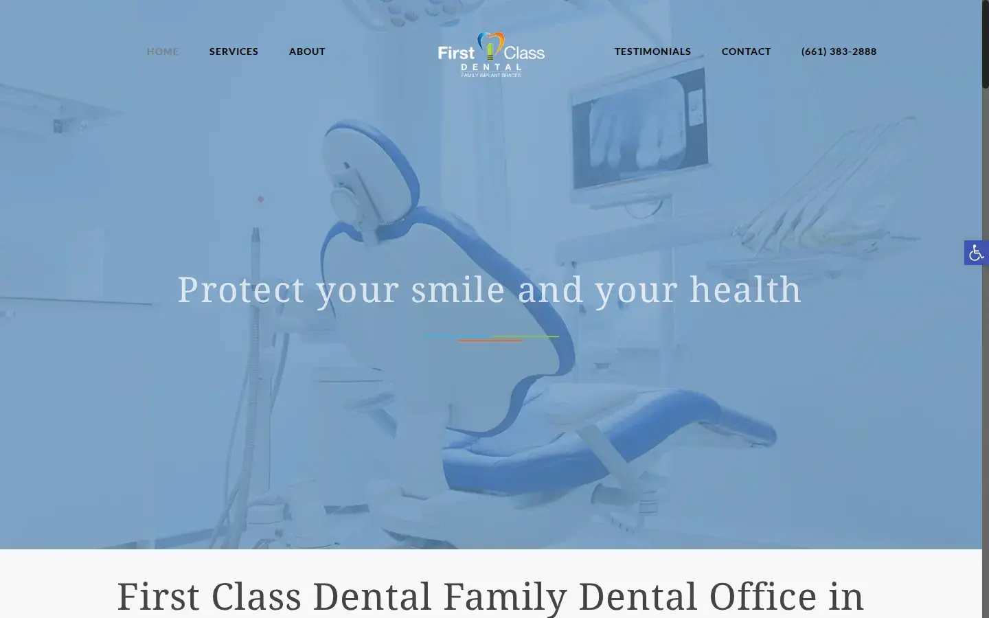 Homepage preview of First Class Dental
