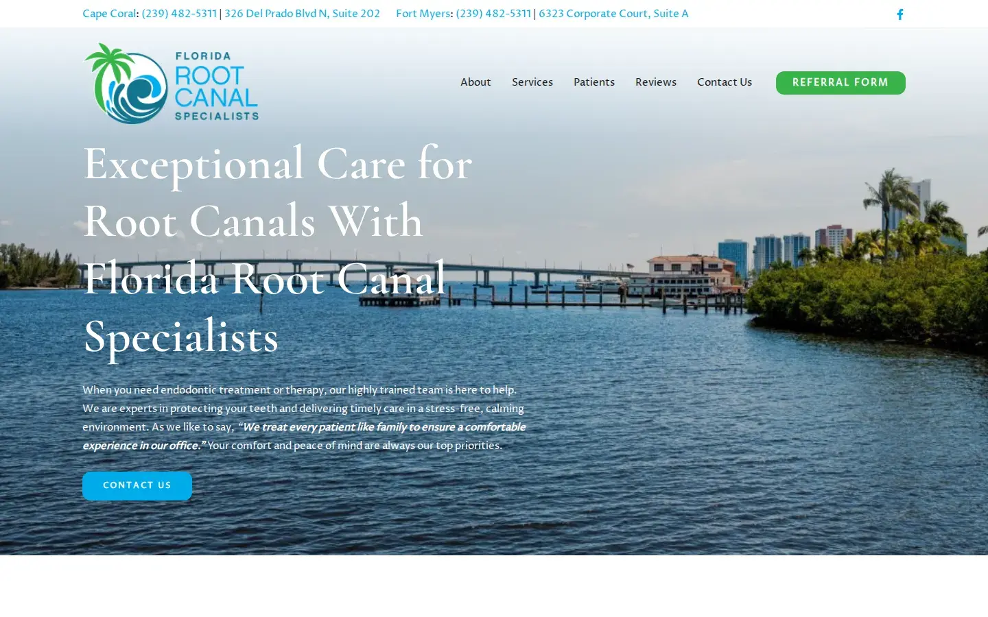 Homepage preview of Florida Root Canal Specialists