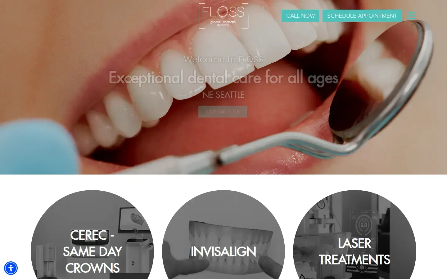 Homepage preview of FLOSS general + cosmetic dentistry