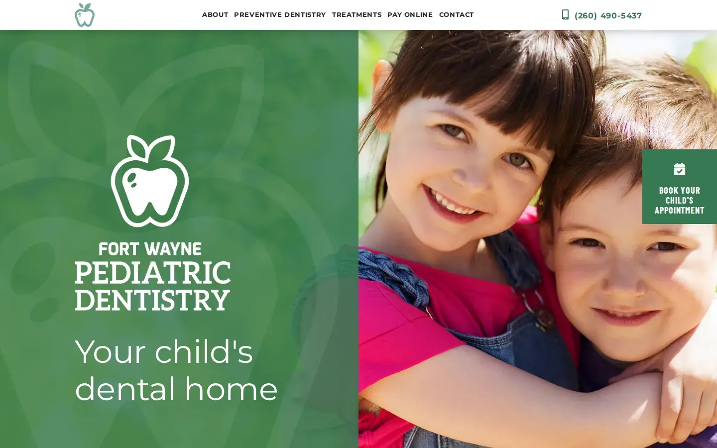 Homepage preview of Fort Wayne Pediatric Dentist