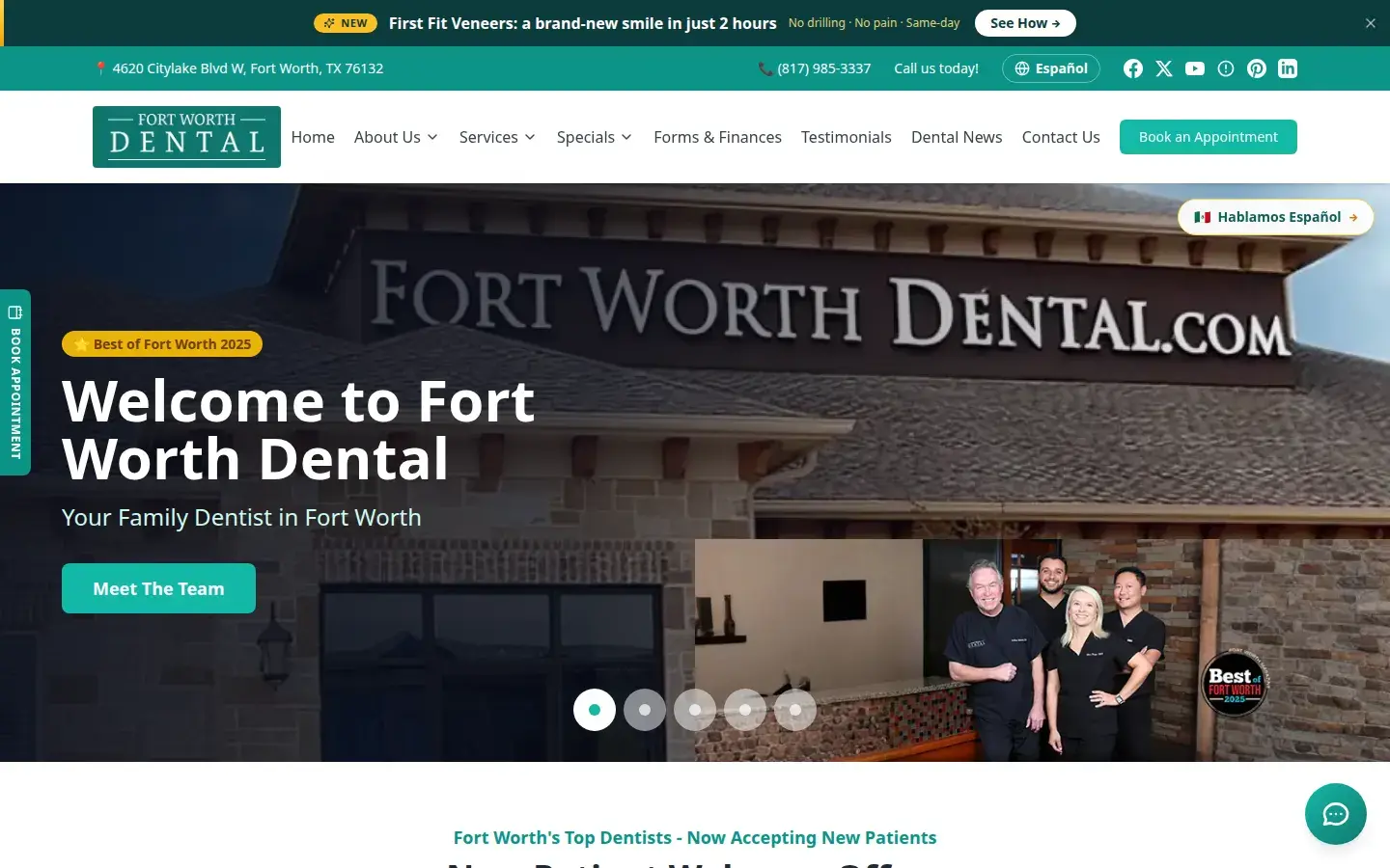 Homepage preview of Fort Worth Dental