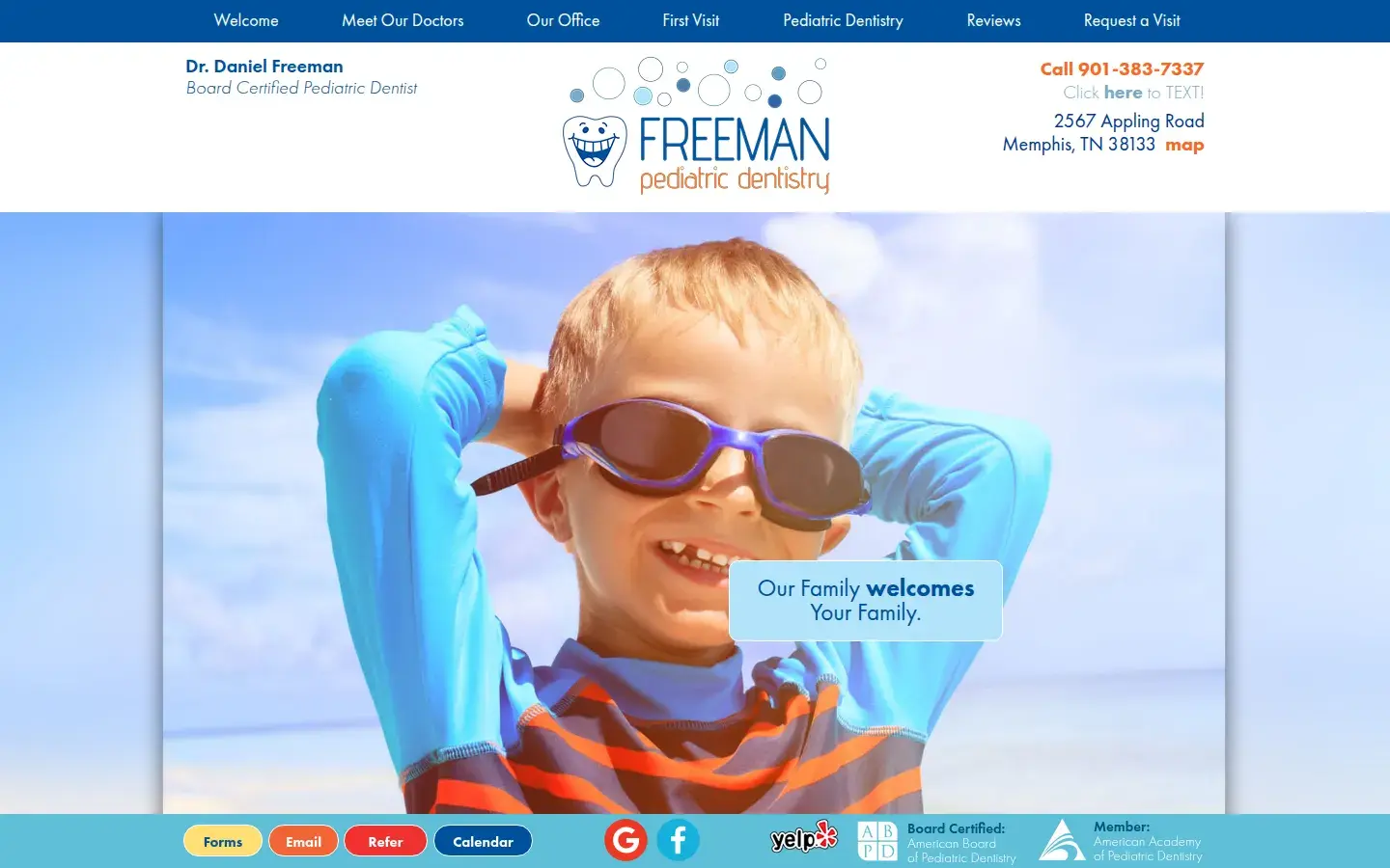 Homepage preview of Freeman Pediatric Dentistry