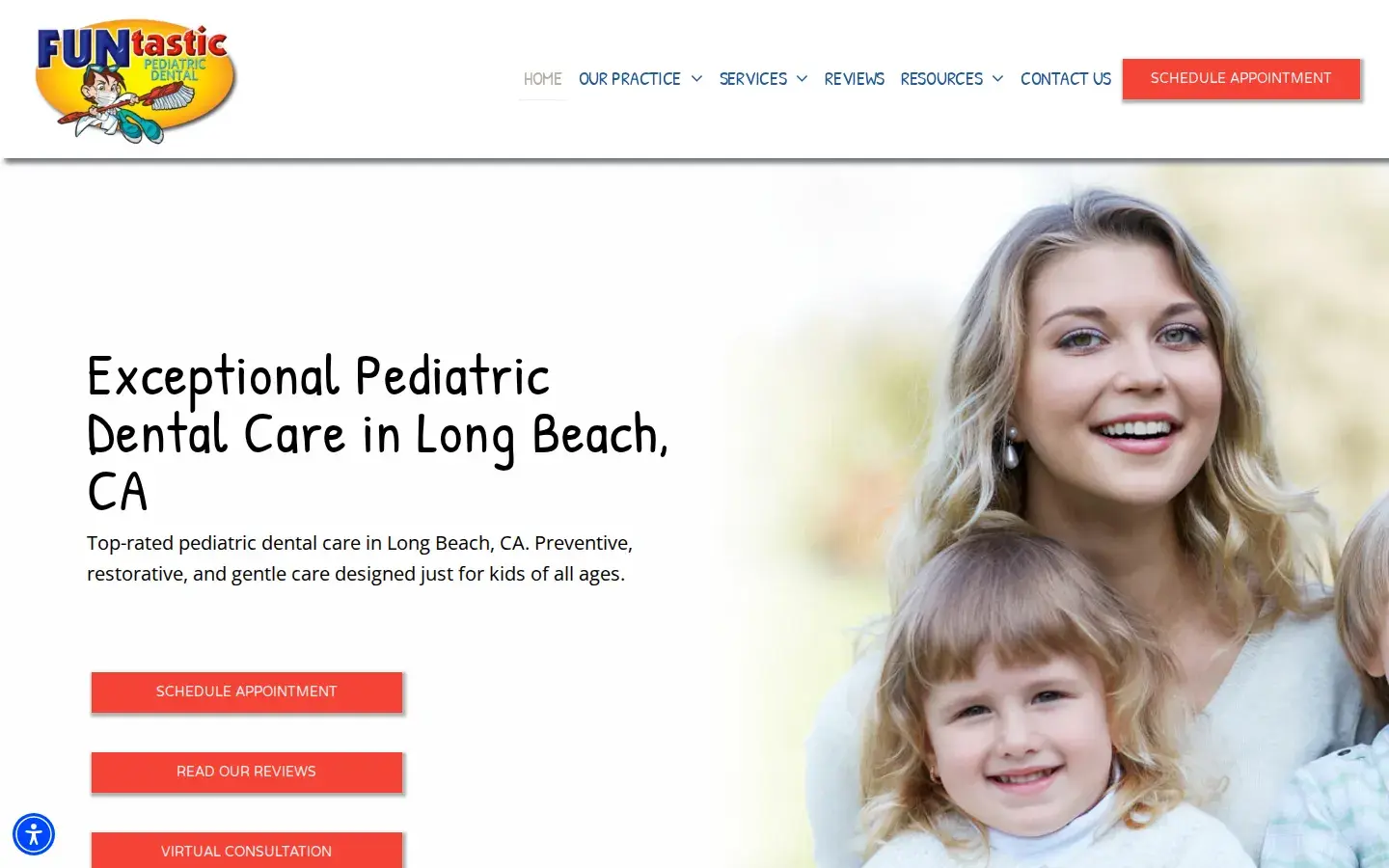 Homepage preview of FUNtastic Pediatric Dental