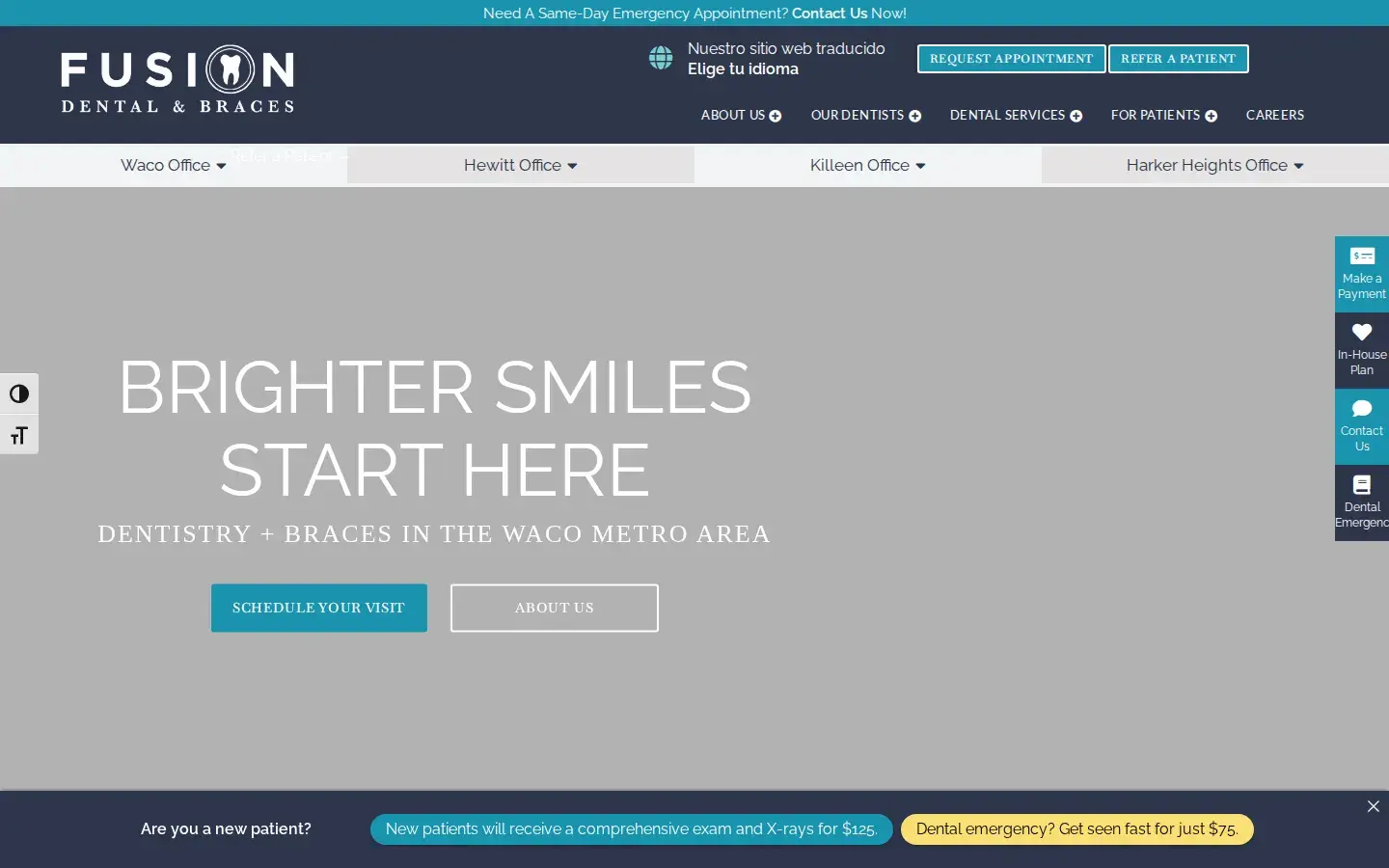 Homepage preview of Fusion Dental & Braces at Clear Cr