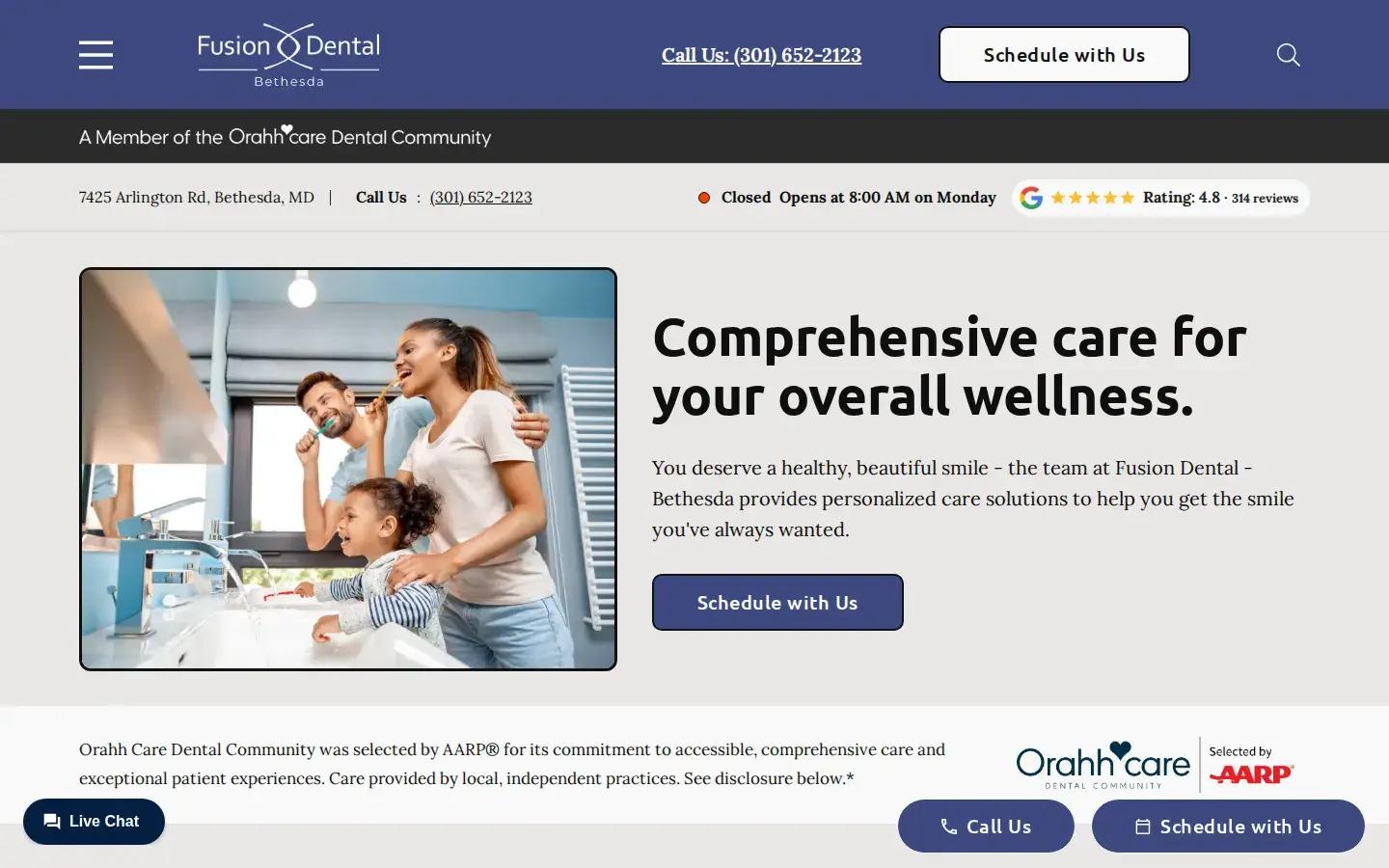 Homepage preview of Fusion Dental - Bethesda