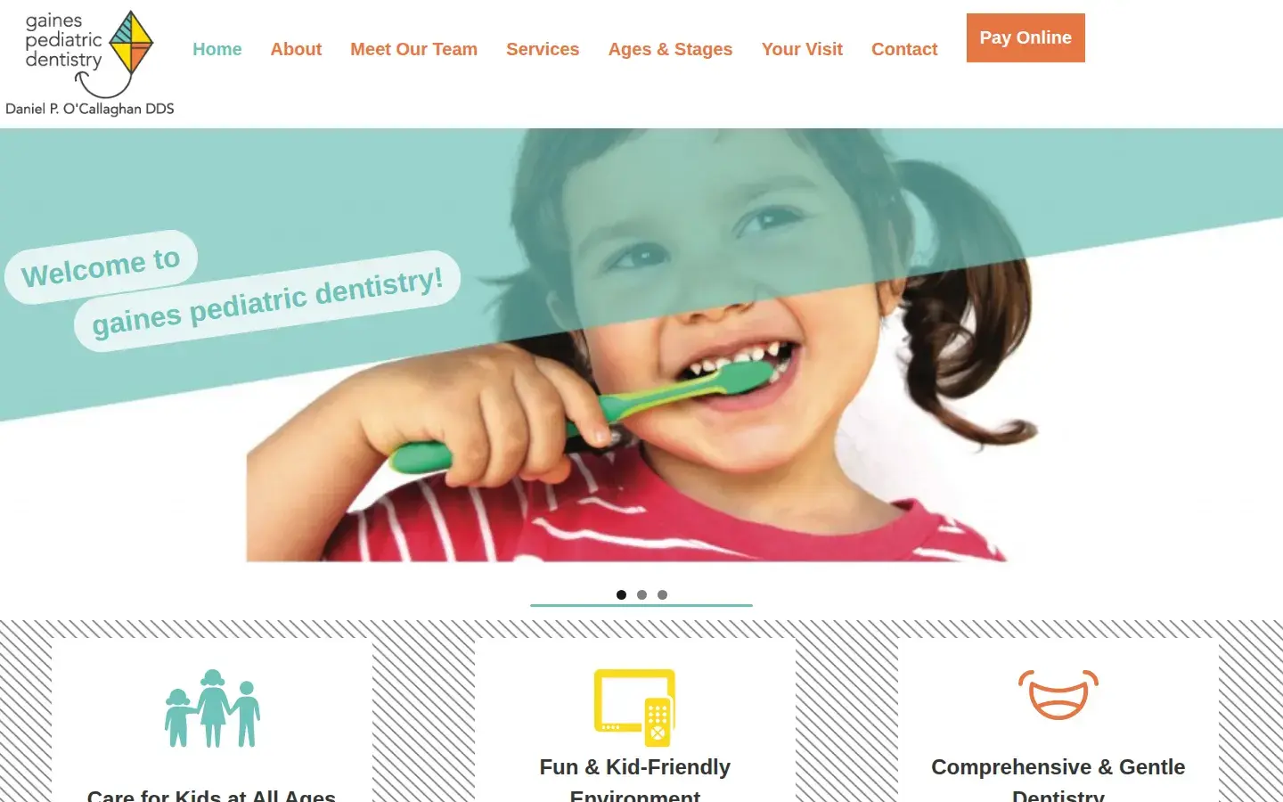 Homepage preview of Gaines Pediatric Dentistry