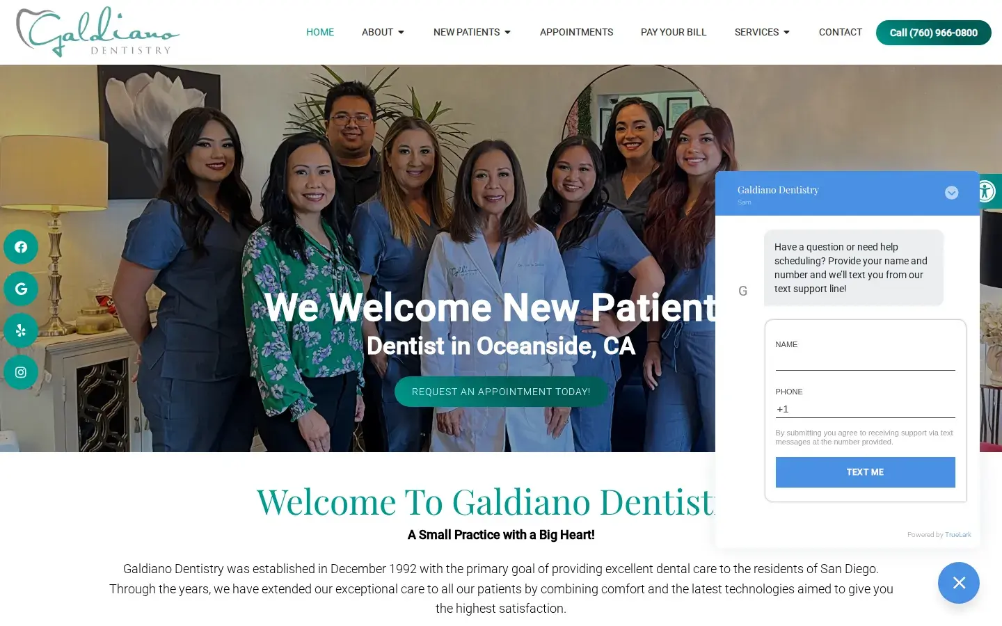 Homepage preview of Galdiano Dentistry