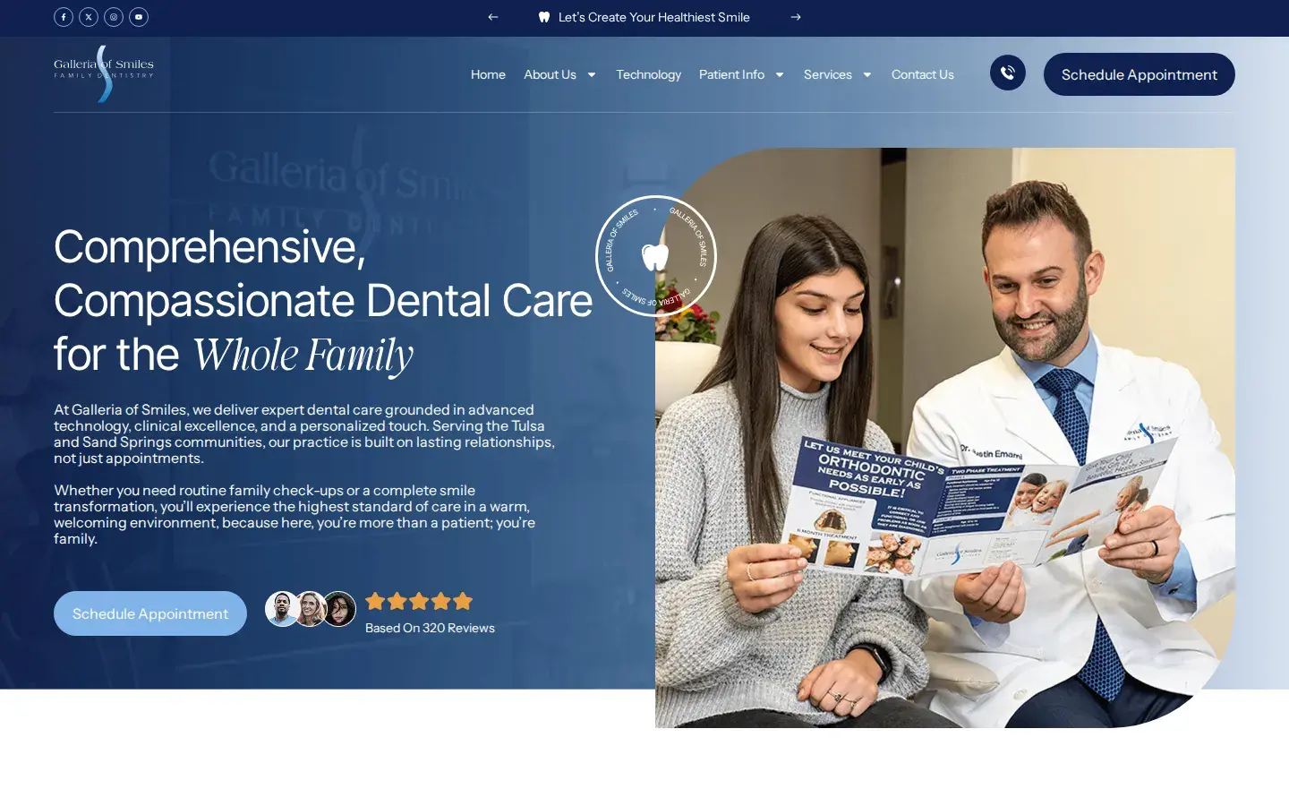 Homepage preview of Galleria of Smiles - Tulsa
