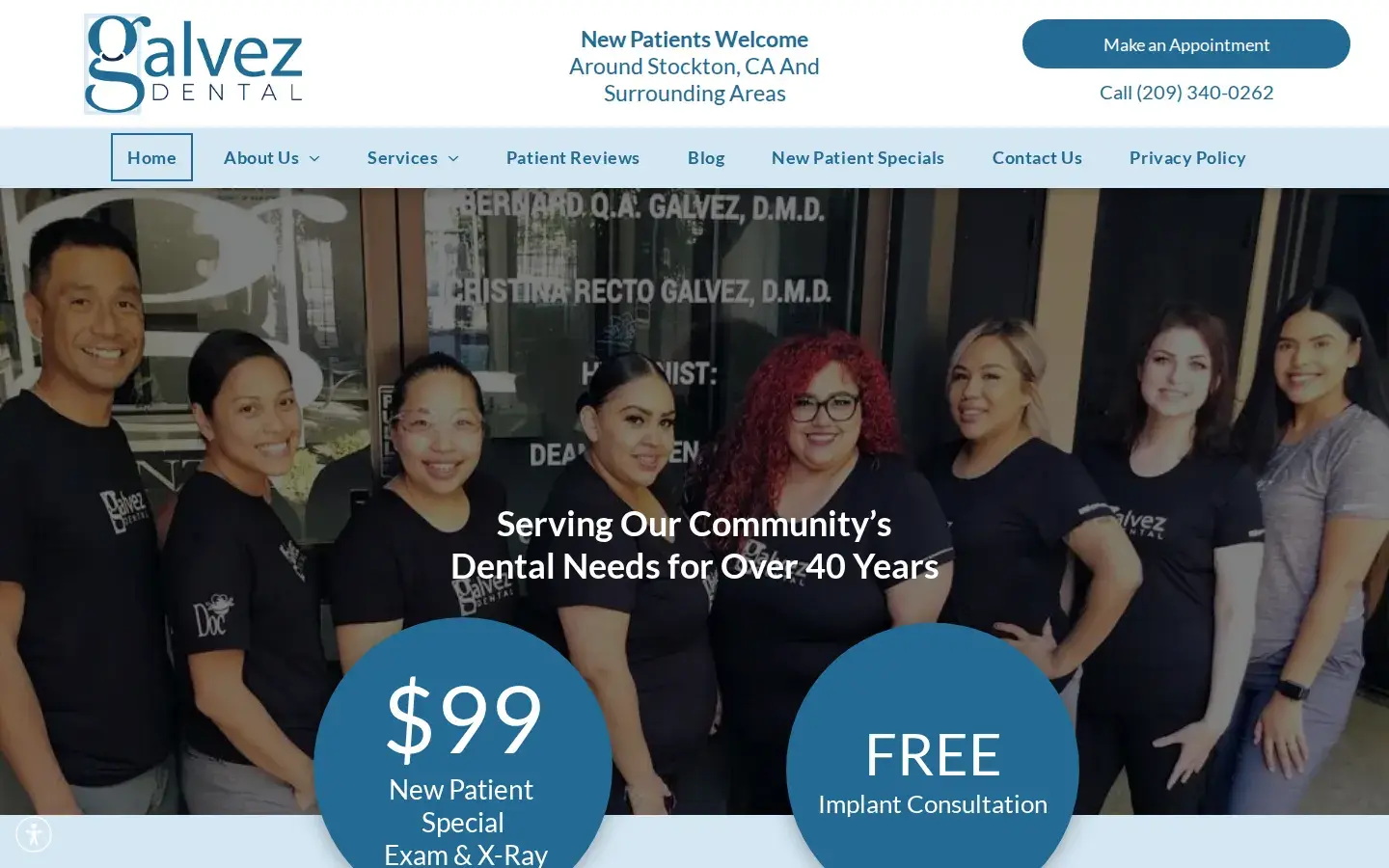 Homepage preview of Galvez Dental