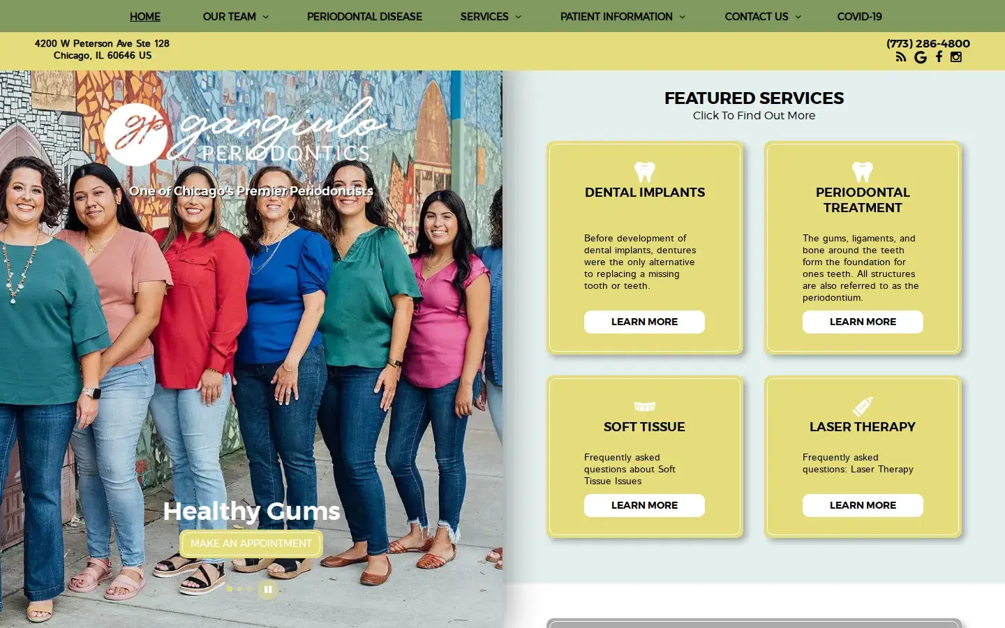 Homepage preview of Gargiulo Periodontics