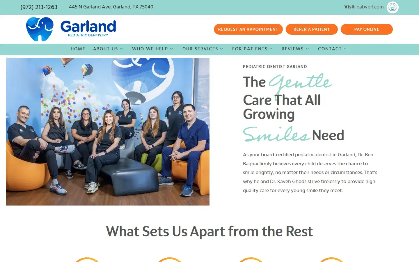 Homepage preview of Garland Pediatric Dentistry