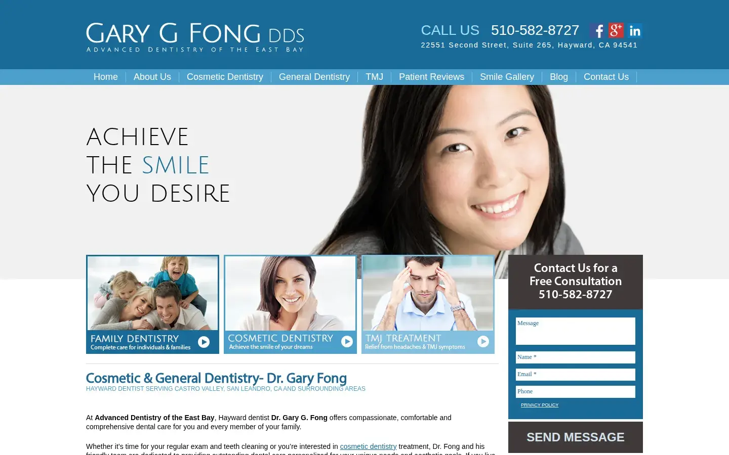 Homepage preview of Gary G. Fong, DDS – Advanced Dentistry of the EB