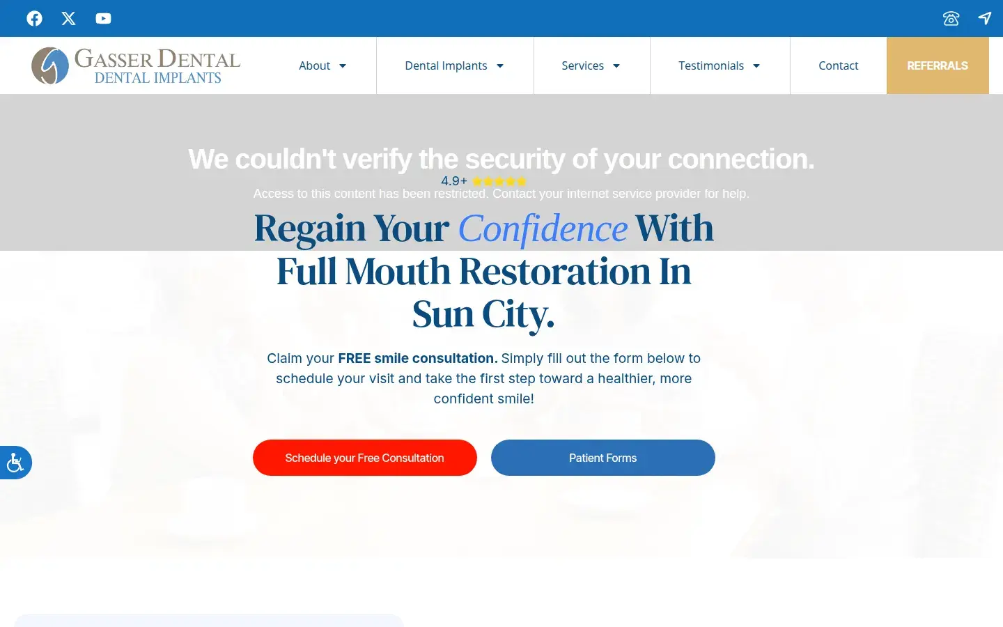 Homepage preview of Gasser Dental Implants