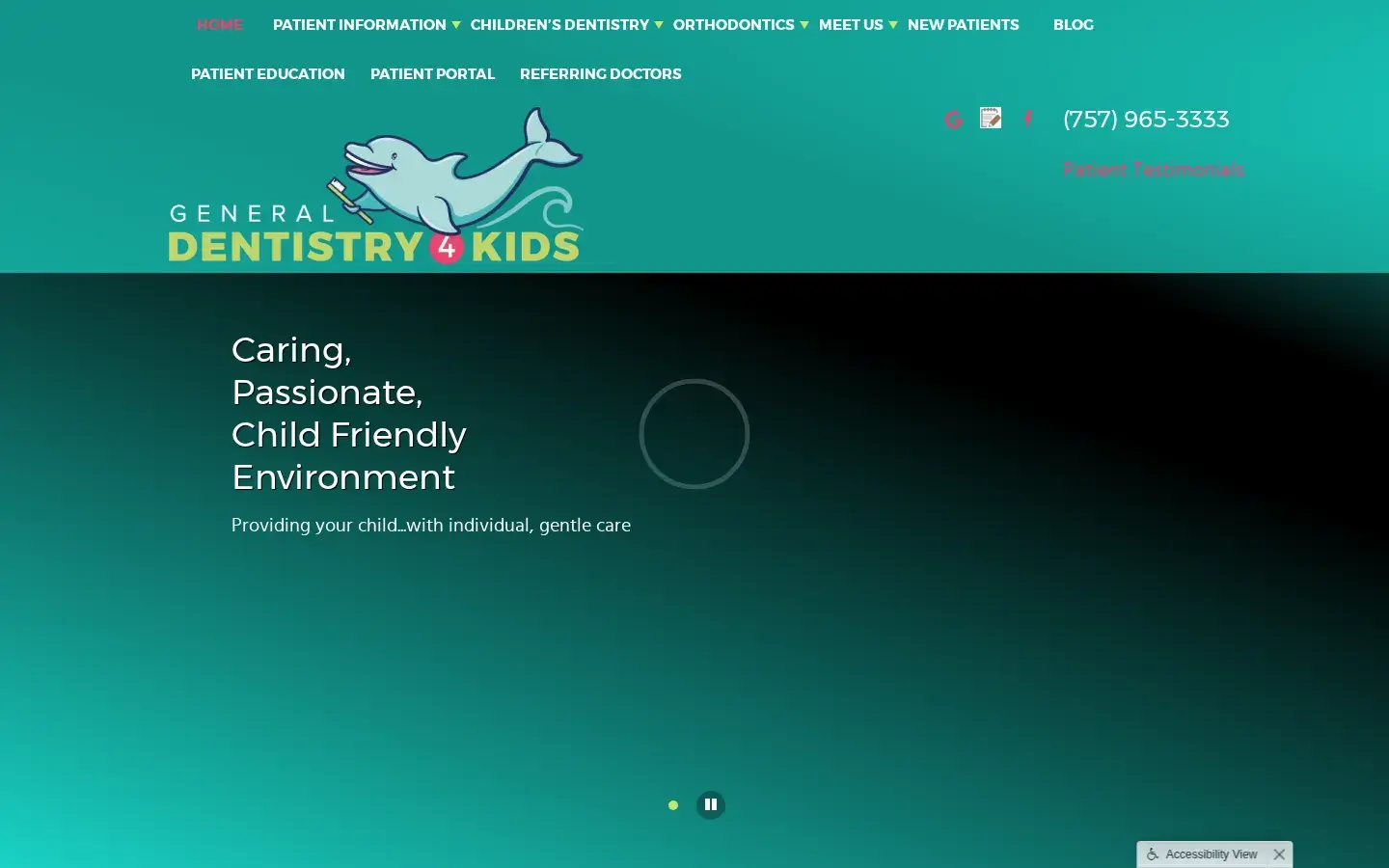 Homepage preview of General Dentistry 4 Kids