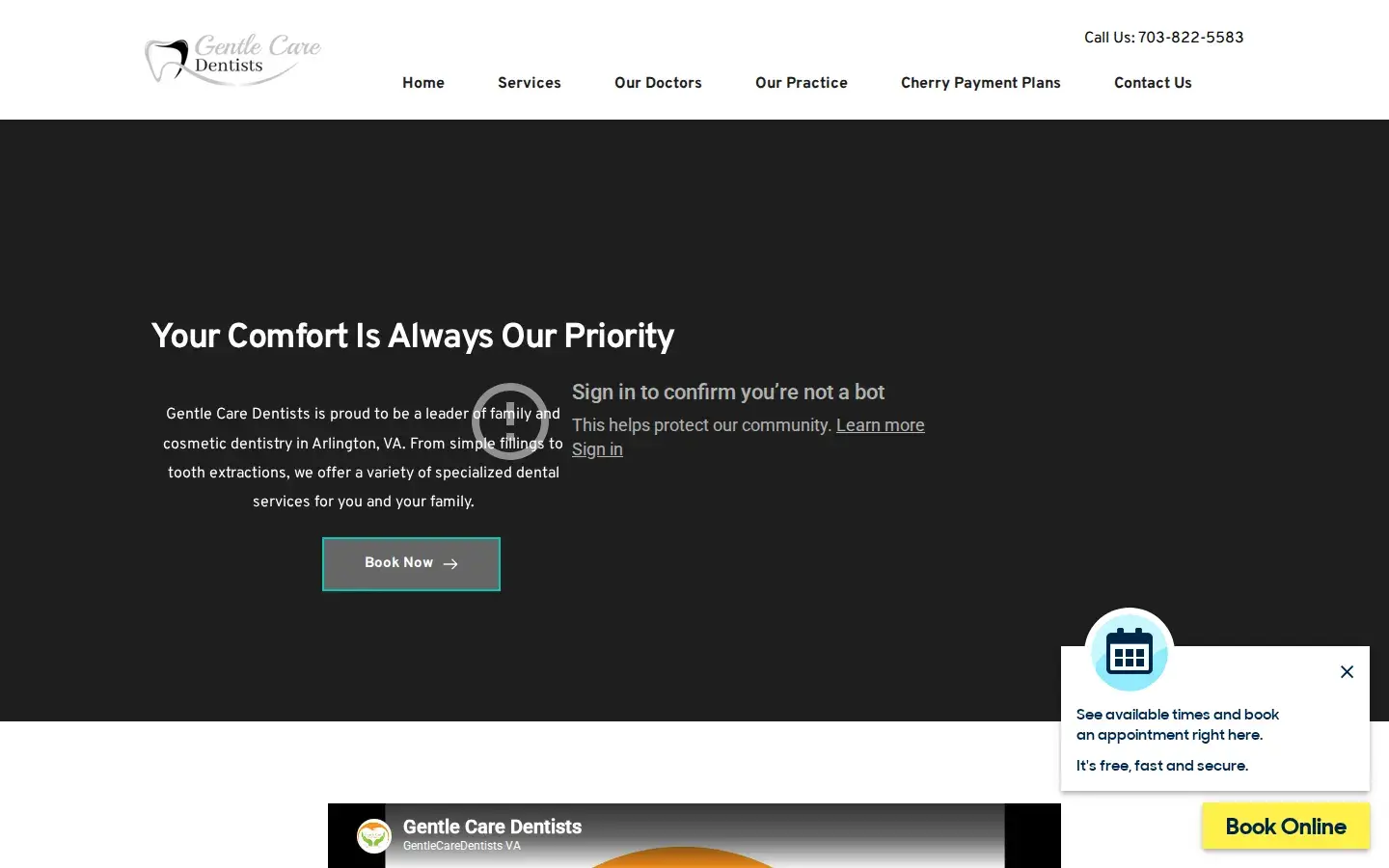 Homepage preview of Gentle Care Dentists – Arlington Dentist Office