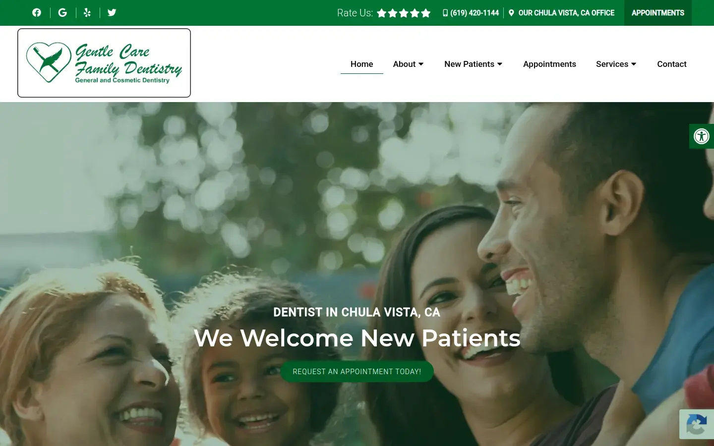 Homepage preview of Gentle Care Family Dentistry: Elvie Nathanson