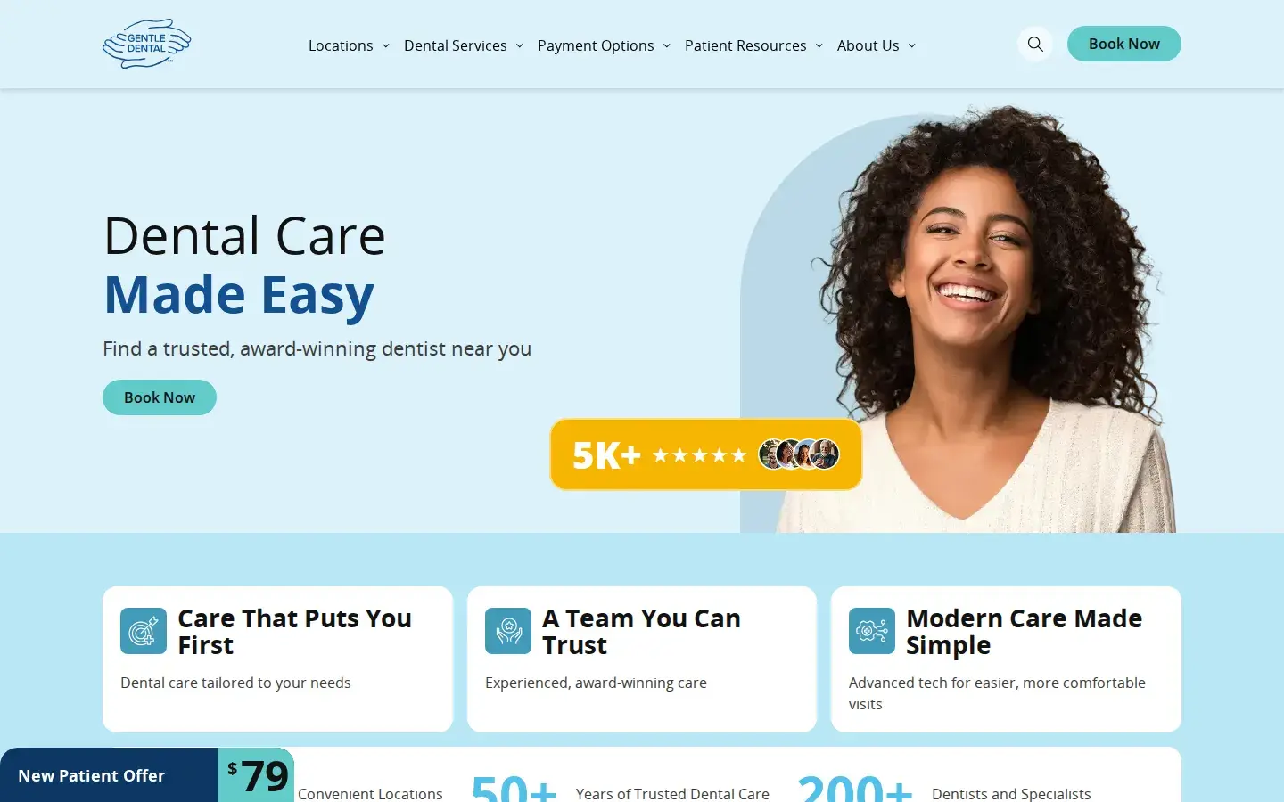 Homepage preview of Gentle Dental Somerville