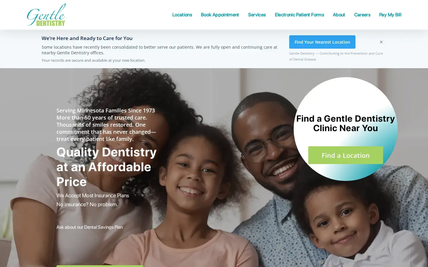 Homepage preview of Gentle Dentistry - Coon Rapids Office