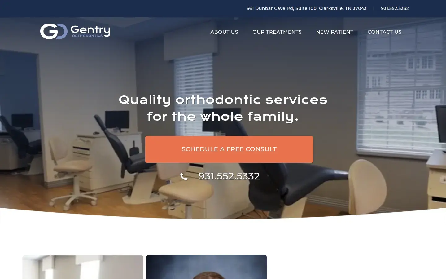 Homepage preview of Gentry Orthodontics
