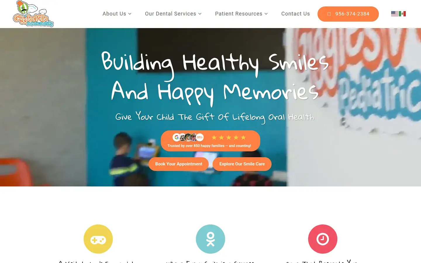 Homepage preview of Gigglesville Pediatric Dentistry