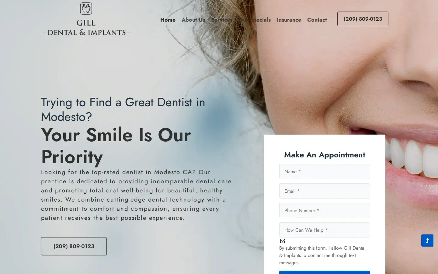 Homepage preview of Gill Family Dentistry