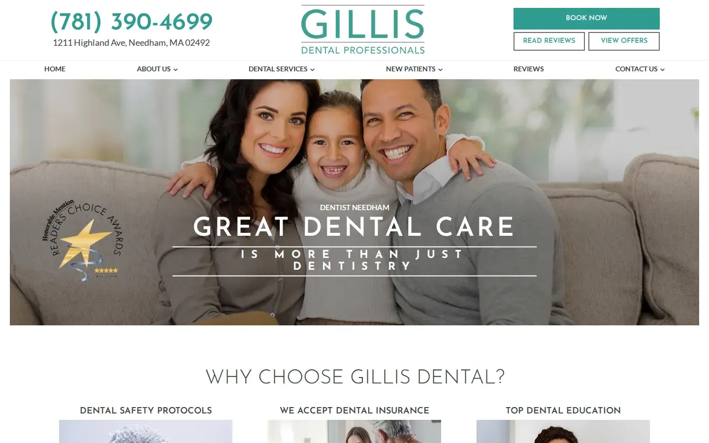 Homepage preview of Gillis Dental