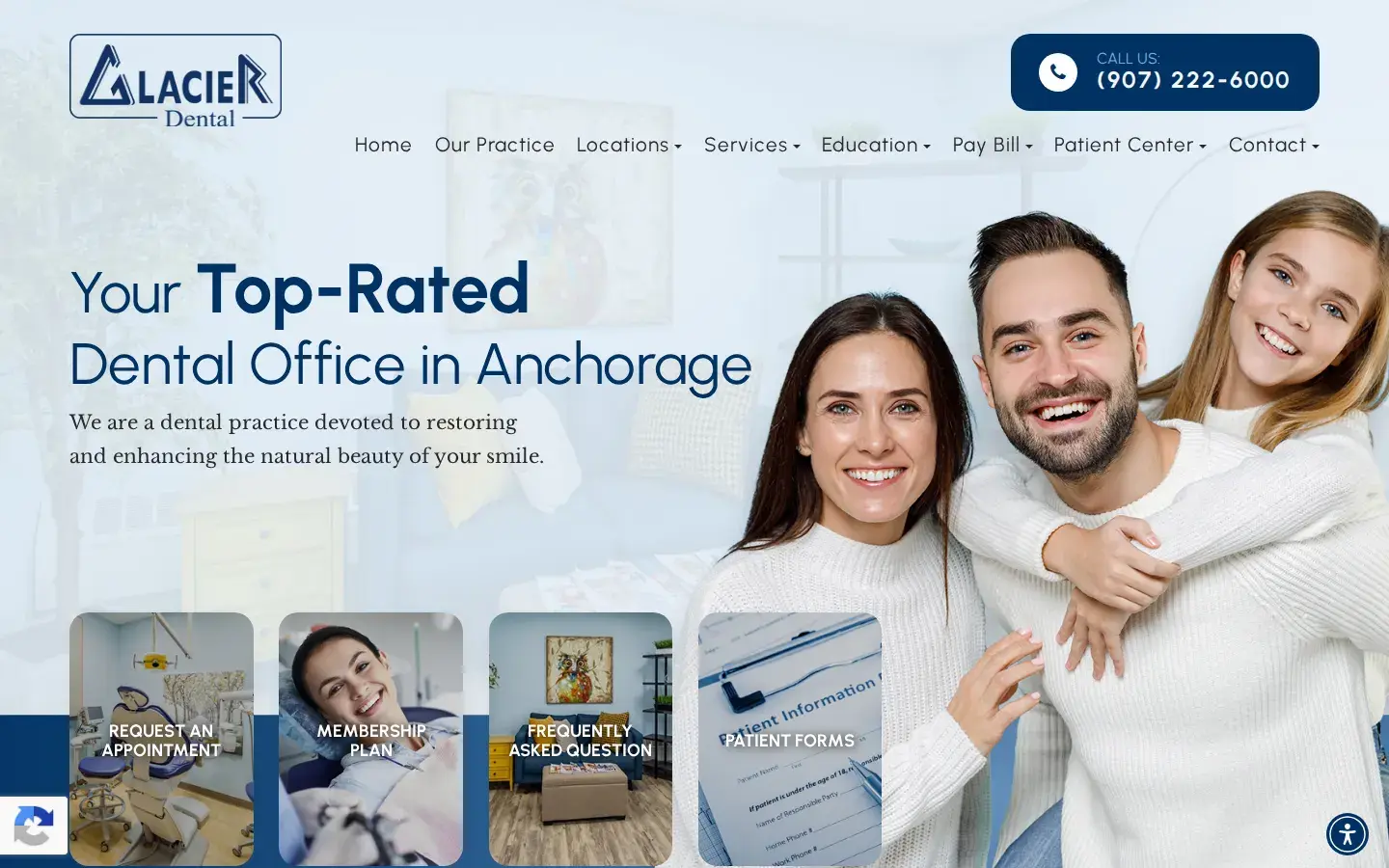 Homepage preview of Glacier Dental – Tudor