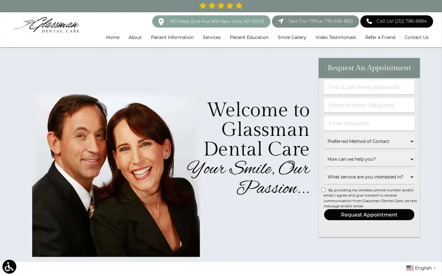 Homepage preview of Glassman Dental Care